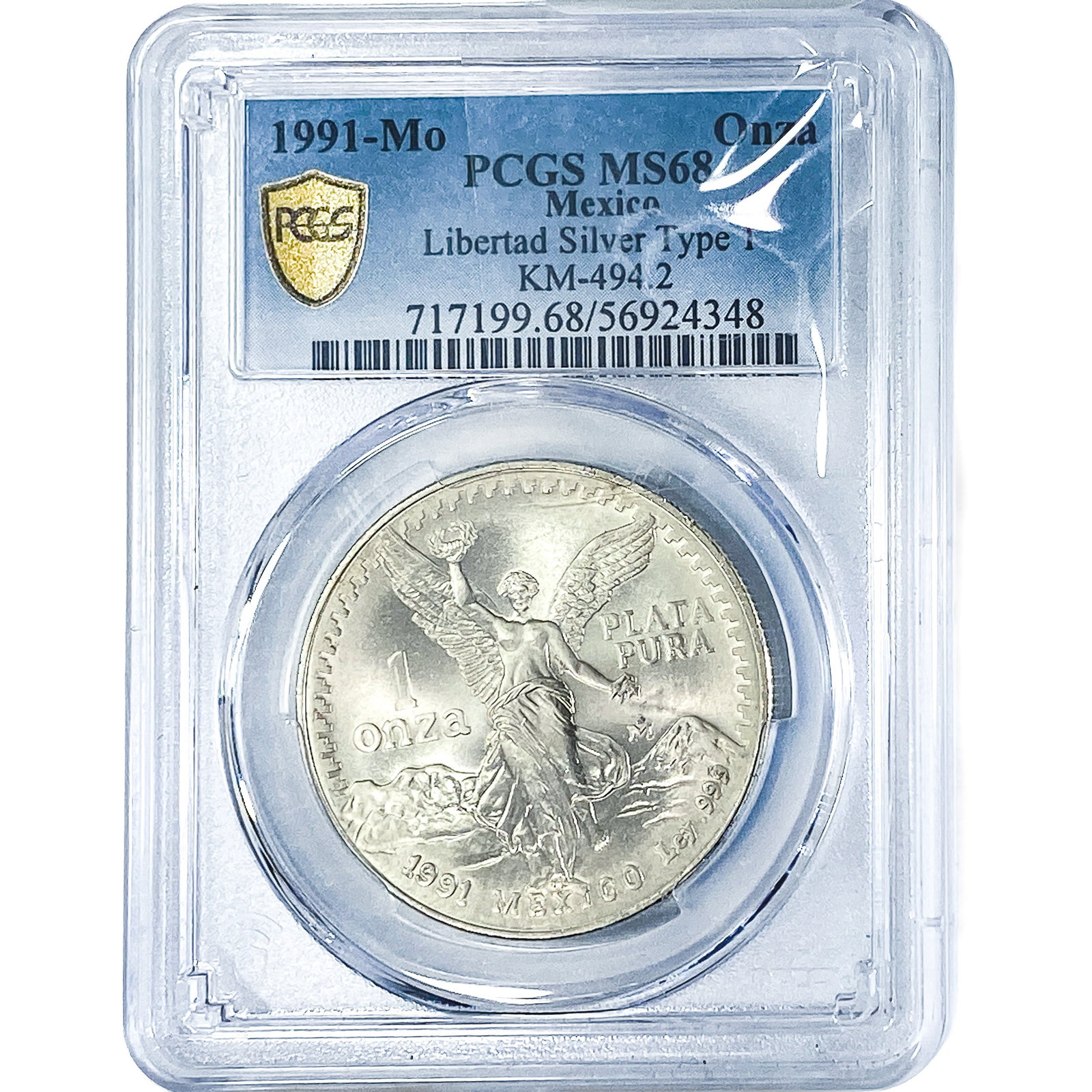1991-Mo 1 Onza Mexico PCGS MS68 Type 1: 1991-Mo 1 Onza Mexico PCGS MS68 Type 1