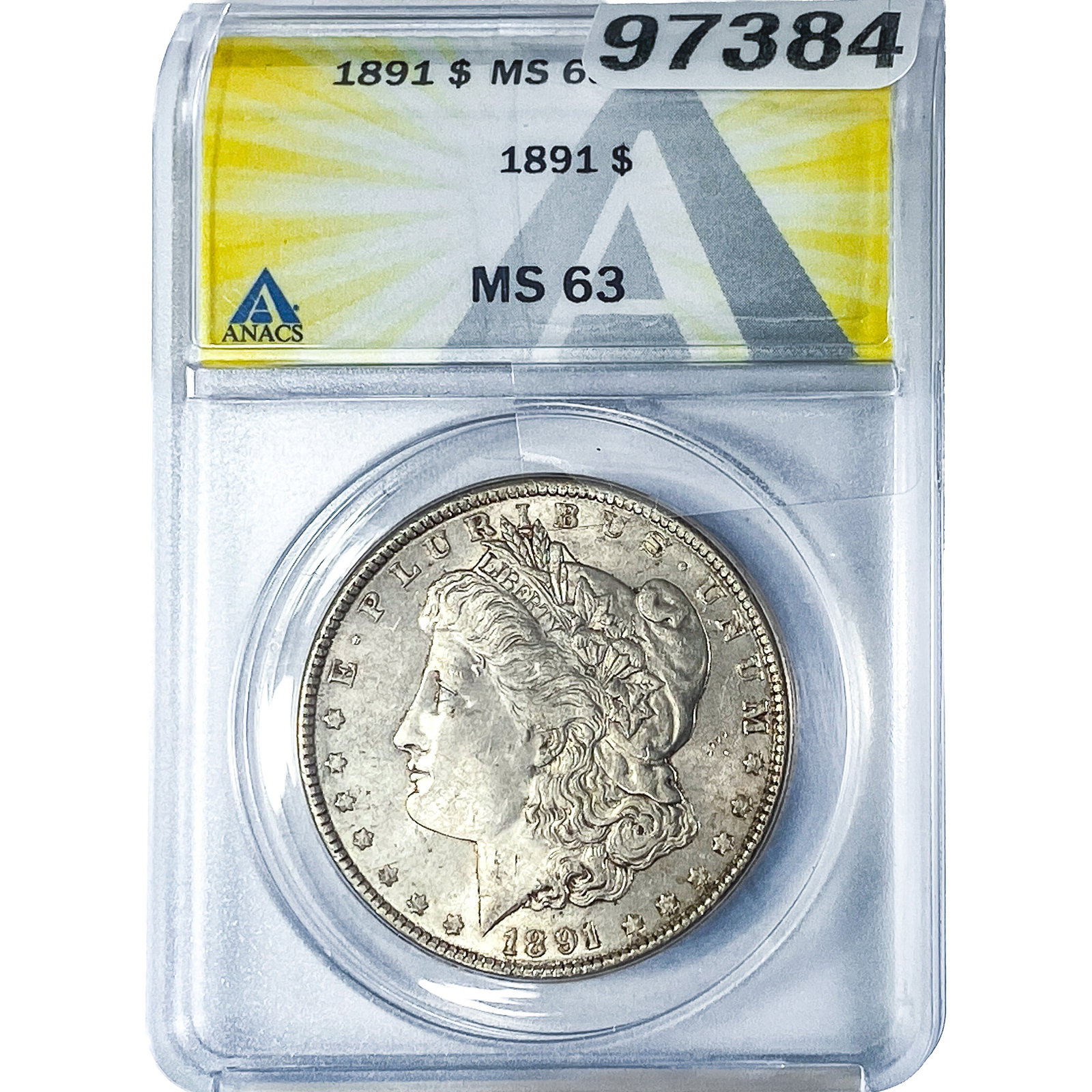 1891 Morgan Silver Dollar ANACS MS63: 1891 Morgan Silver Dollar ANACS MS63
