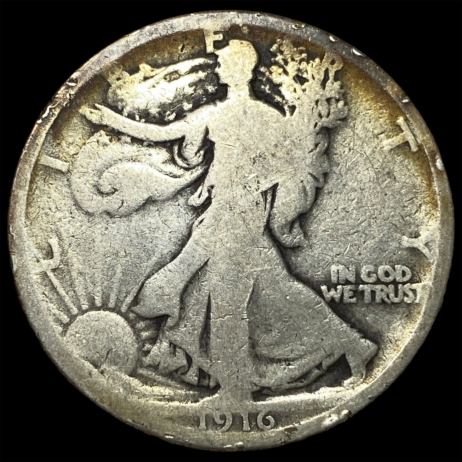 1916 Walking Liberty Half Dollar LIGHTLY CIRCULATED: 1916 Walking Liberty Half Dollar LIGHTLY CIRCULATED