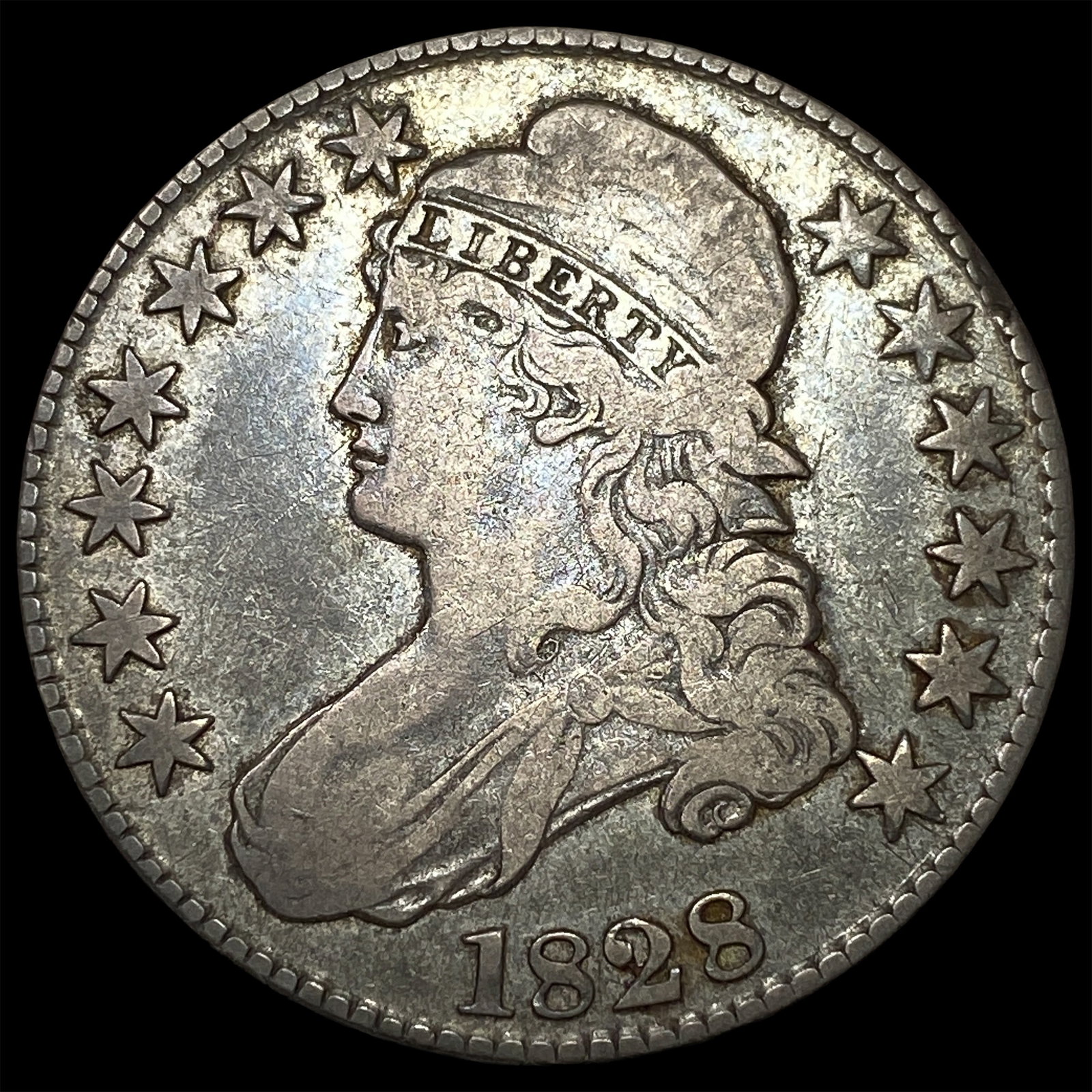 1828 Capped Bust Half Dollar NEARLY UNCIRCULATED: 1828 Capped Bust Half Dollar NEARLY UNCIRCULATED
