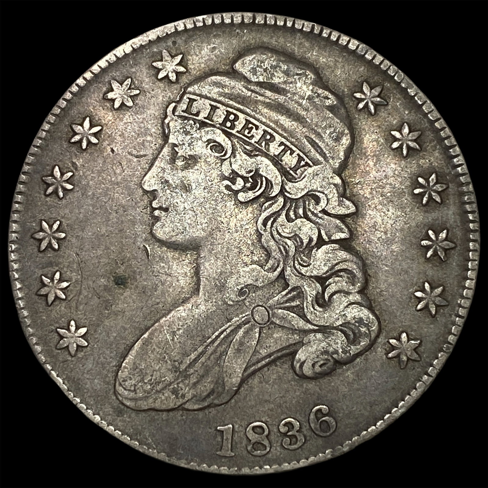 1836 Capped Bust Silver Half Dollar LIGHTLY CIRCULATED (1 of 2)