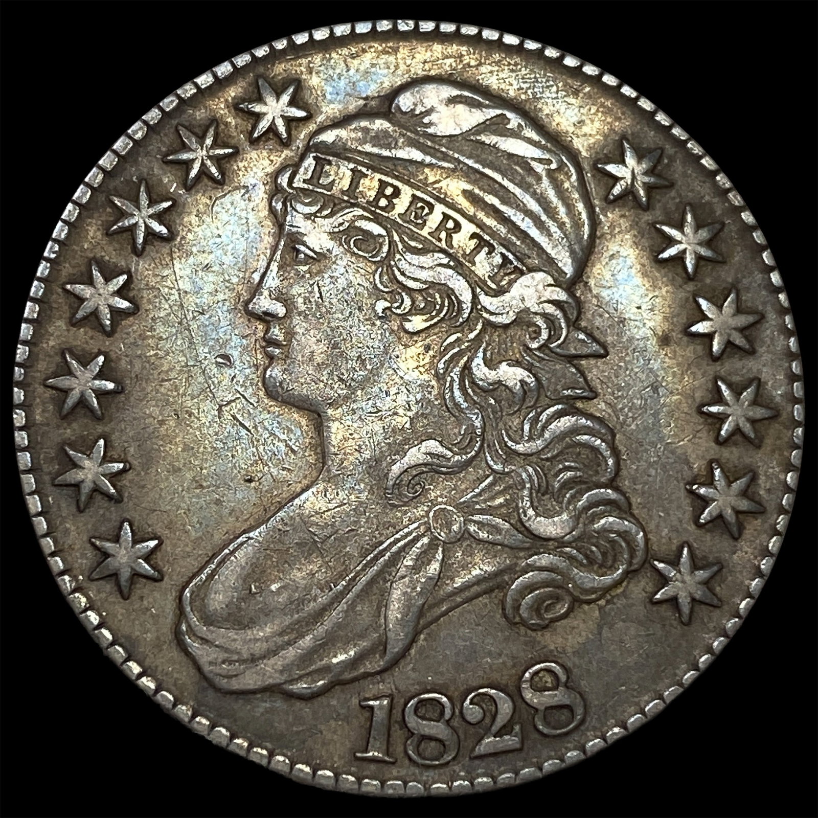 1828 Capped Bust Half Dollar NEARLY UNCIRCULATED (1 of 2)