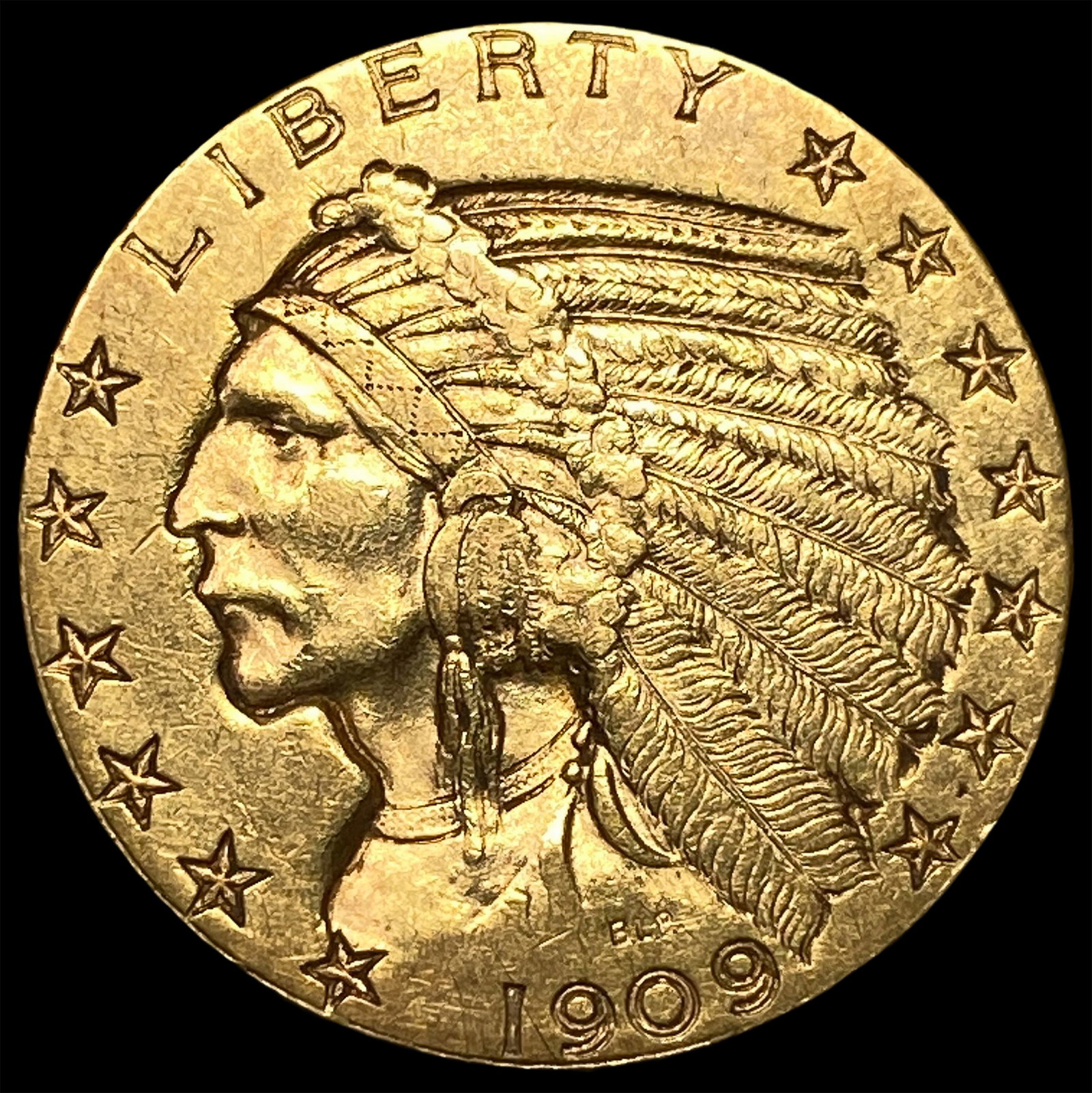 1909 Indian Head Half Eagle $5 Gold CHOICE AU (1 of 2)