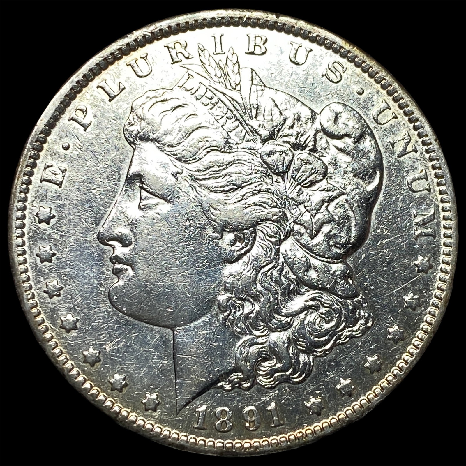 1891-CC Silver Morgan Dollar CLOSELY UNCIRCULATED: 1891-CC Silver Morgan Dollar CLOSELY UNCIRCULATED