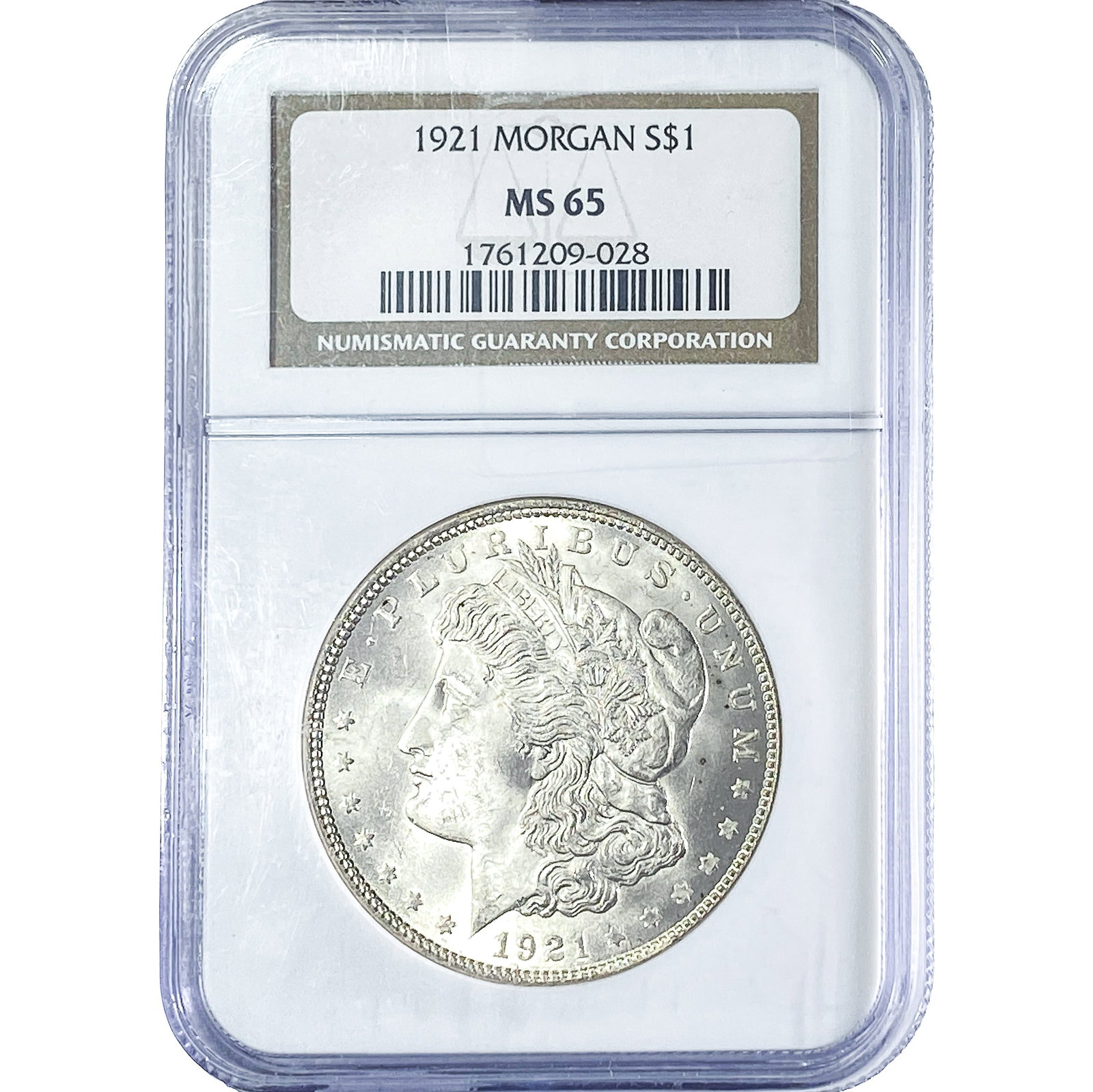 1921 Morgan Silver Dollar NGC MS65: 1921 Morgan Silver Dollar NGC MS65