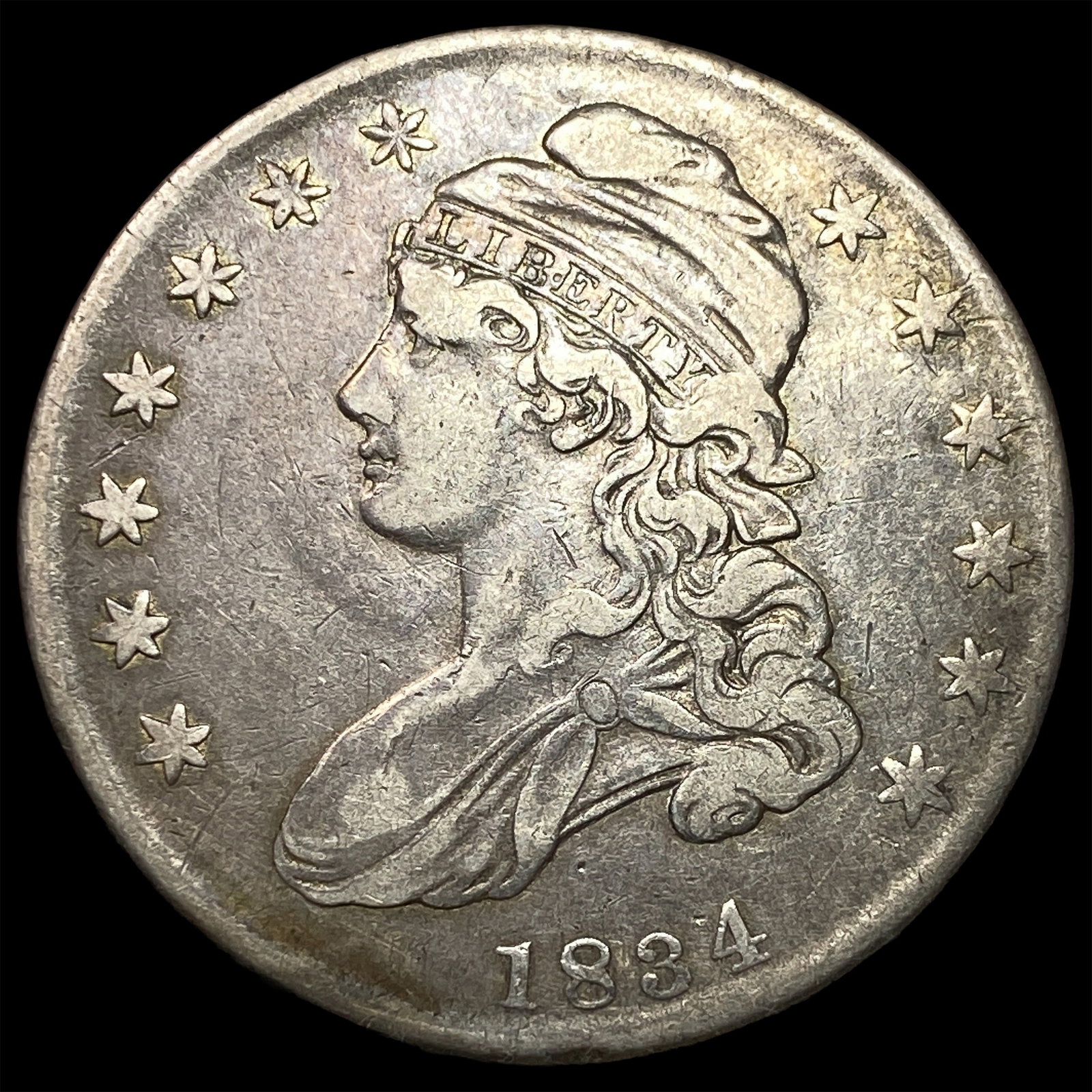 1834 Capped Bust Half Dollar NEARLY UNCIRCULATED: 1834 Capped Bust Half Dollar NEARLY UNCIRCULATED