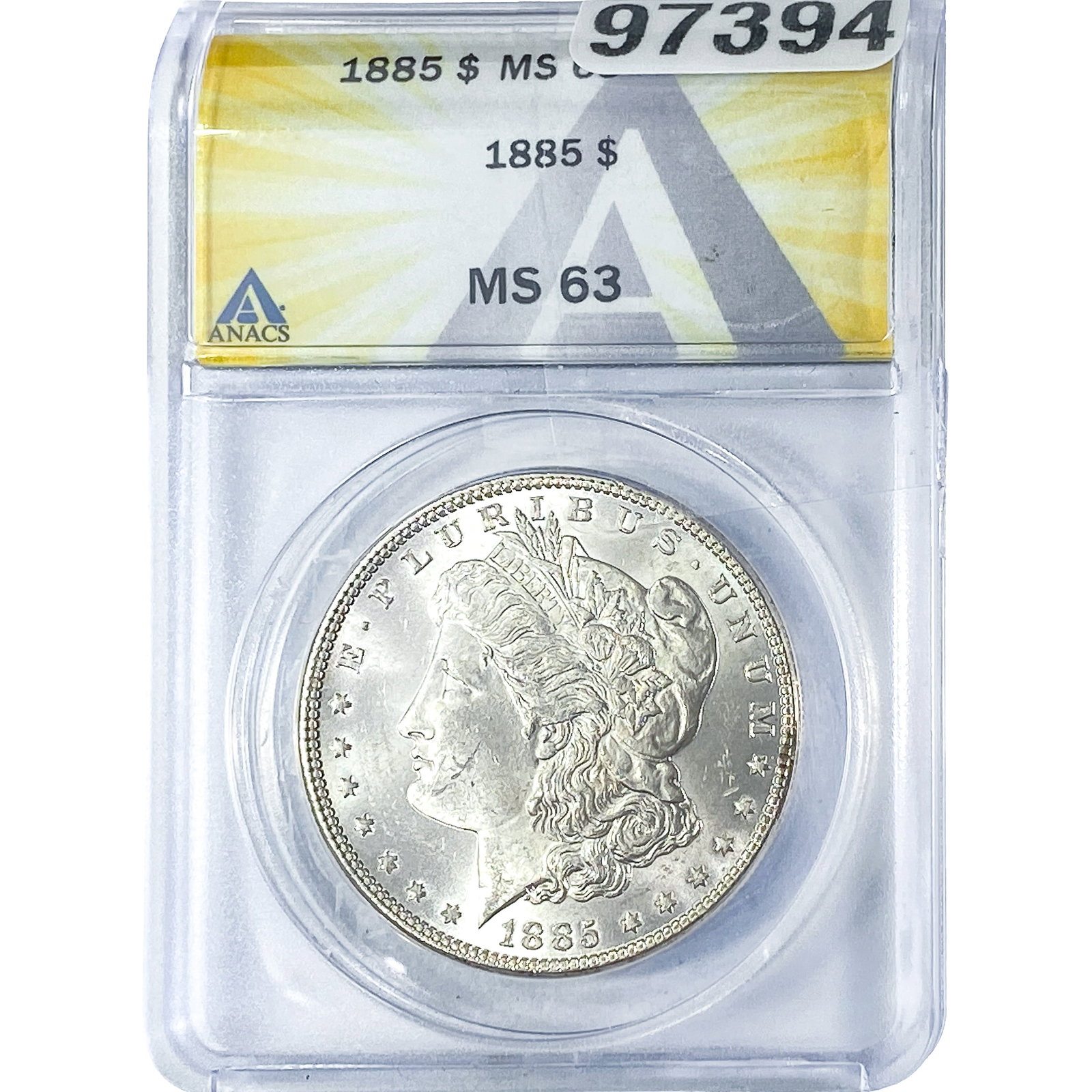 1885 Morgan Silver Dollar ANACS MS63: 1885 Morgan Silver Dollar ANACS MS63