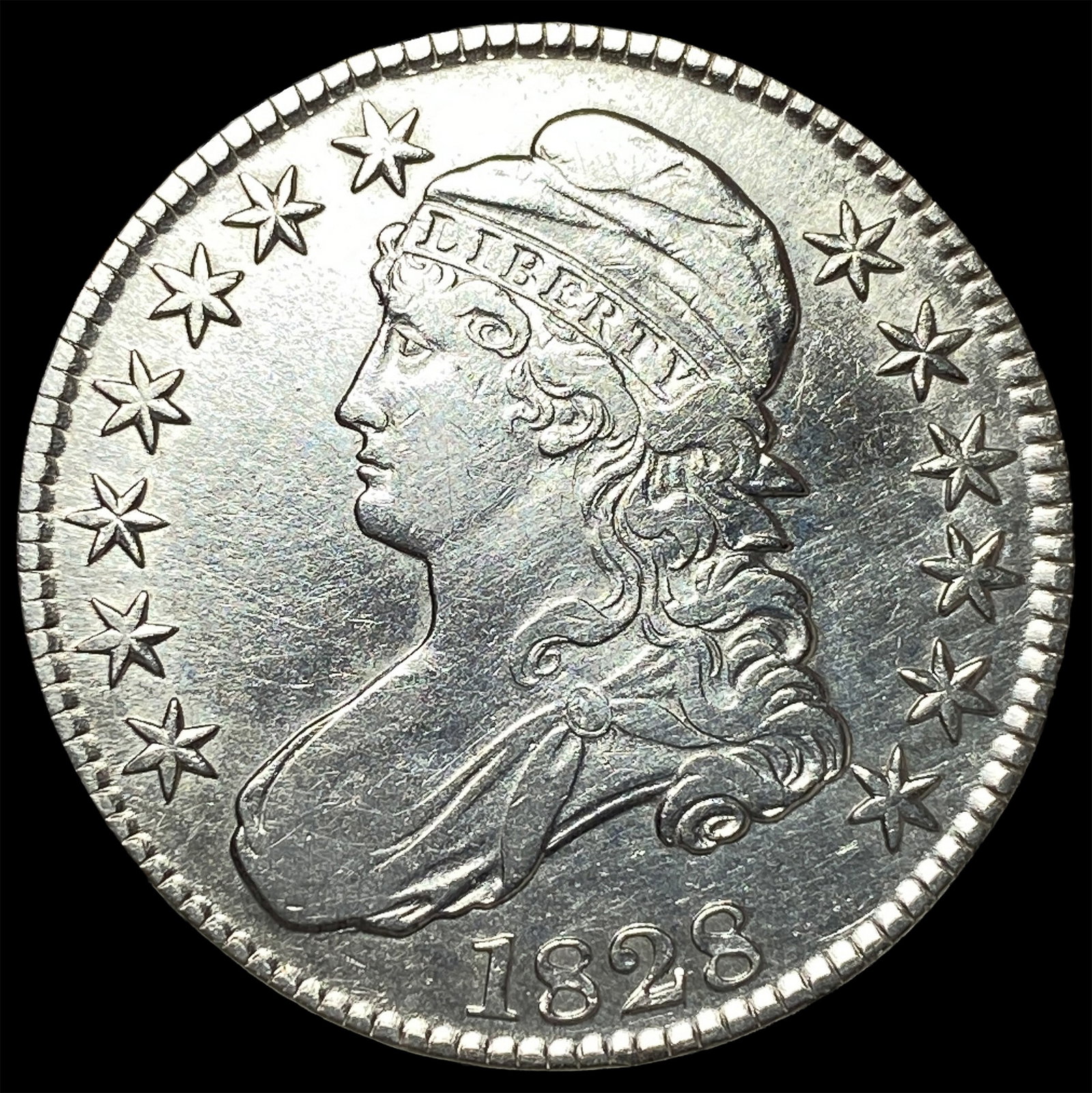 1828 Capped Bust Half Dollar CLOSELY UNCIRCULATED (1 of 2)