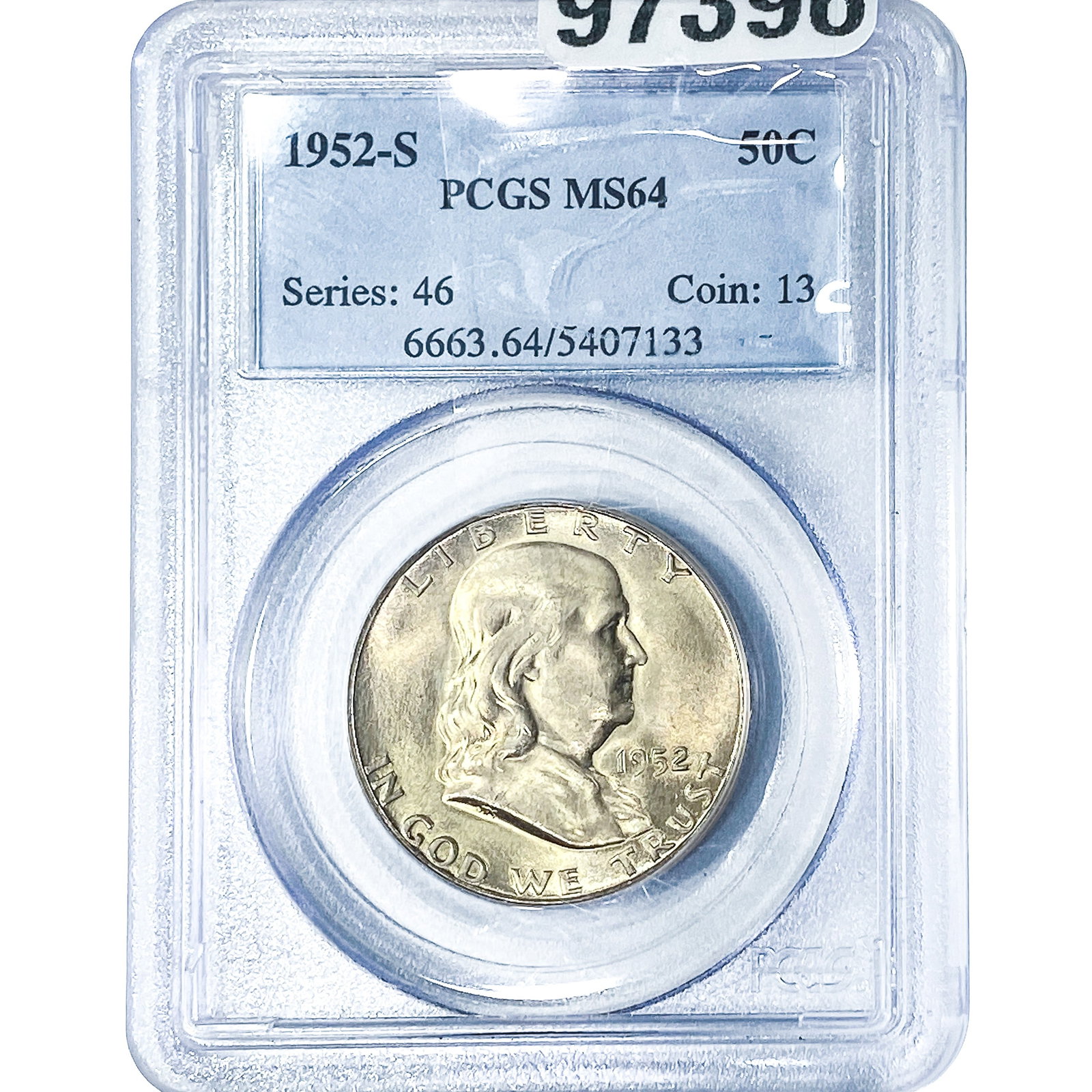 1952-S Franklin Half Dollar PCGS MS64 (1 of 2)
