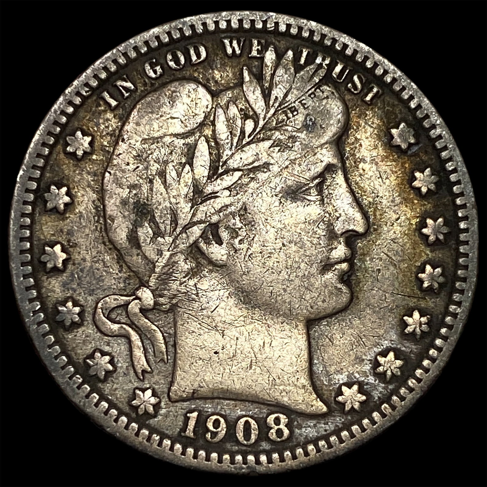 1908-D Silver Barber Quarter NEARLY UNCIRCULATED (1 of 2)