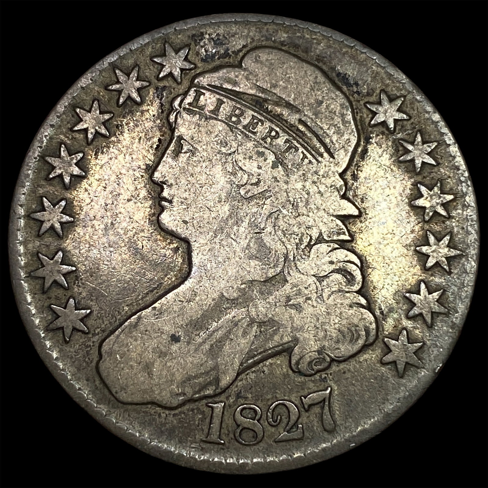 1827 Capped Bust Half Dollar LIGHTLY CIRCULATED (1 of 2)