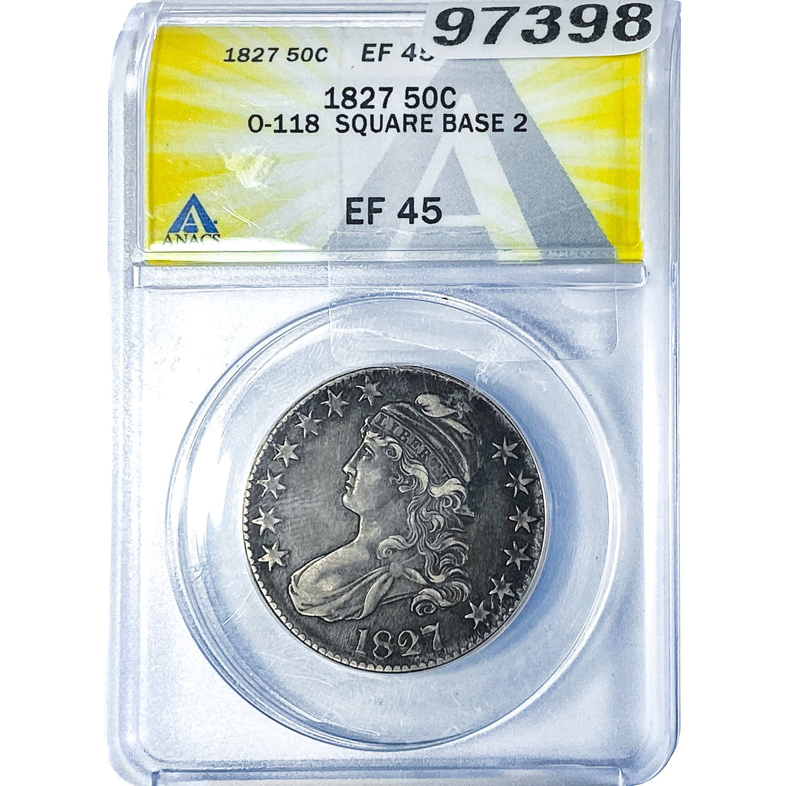 1827 Capped Bust Half Dollar ANACS EF45 (1 of 2)
