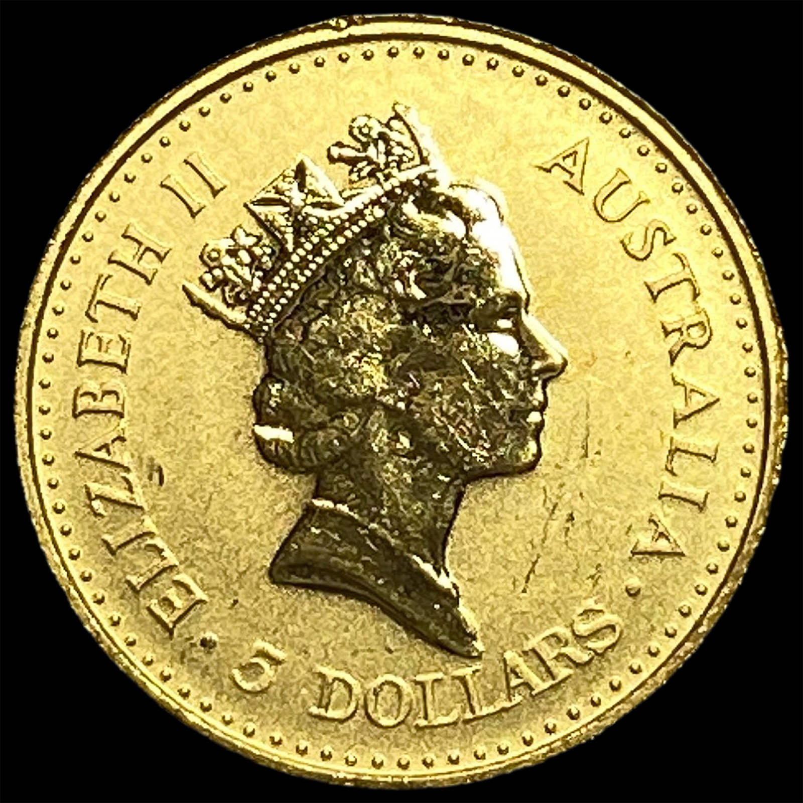 1990 1/20 oz Gold Australian Nugget $5 GEM BU: 1990 1/20 oz Gold Australian Nugget $5 GEM BU