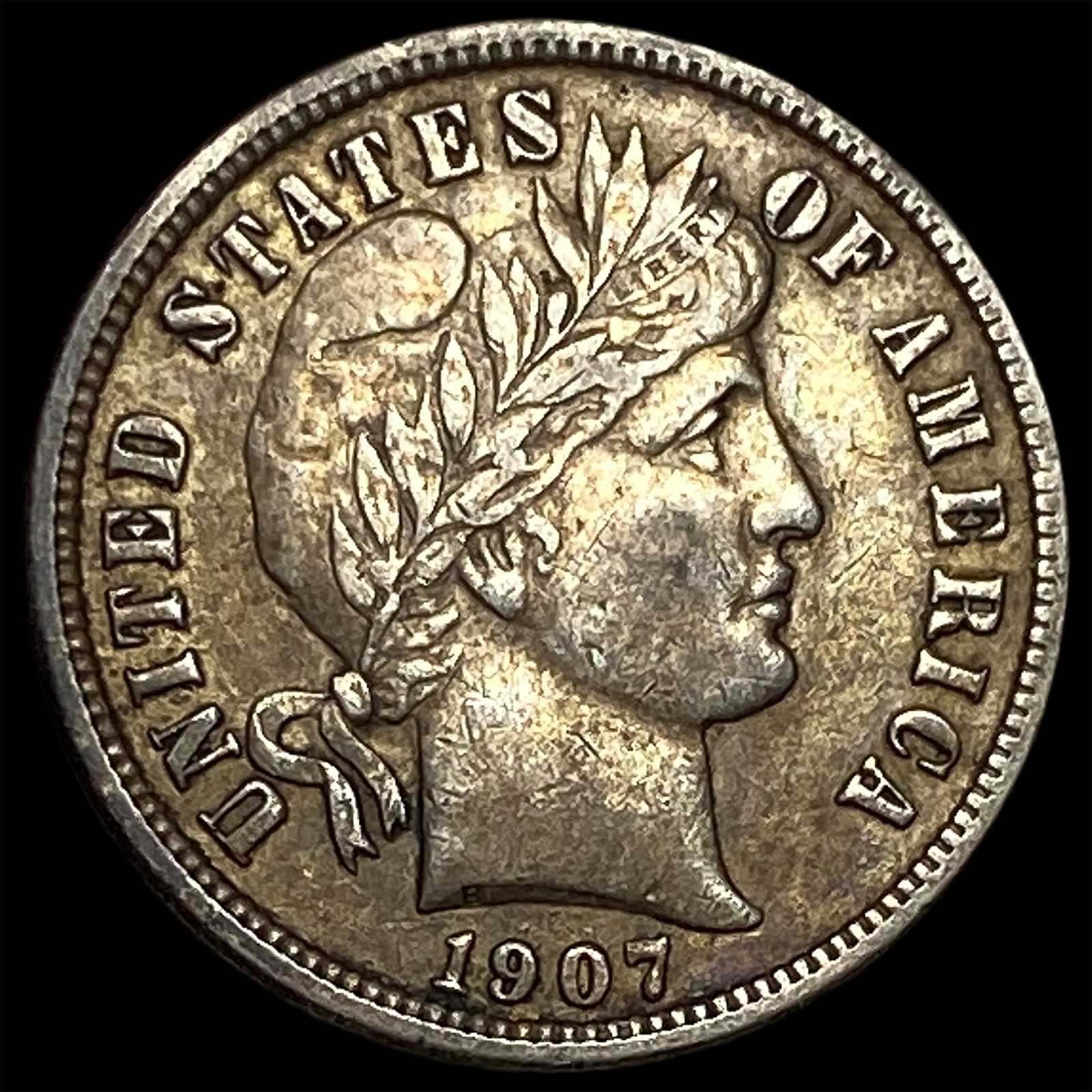 1907 Barber Dime CLOSELY UNCIRCULATED: 1907 Barber Dime CLOSELY UNCIRCULATED