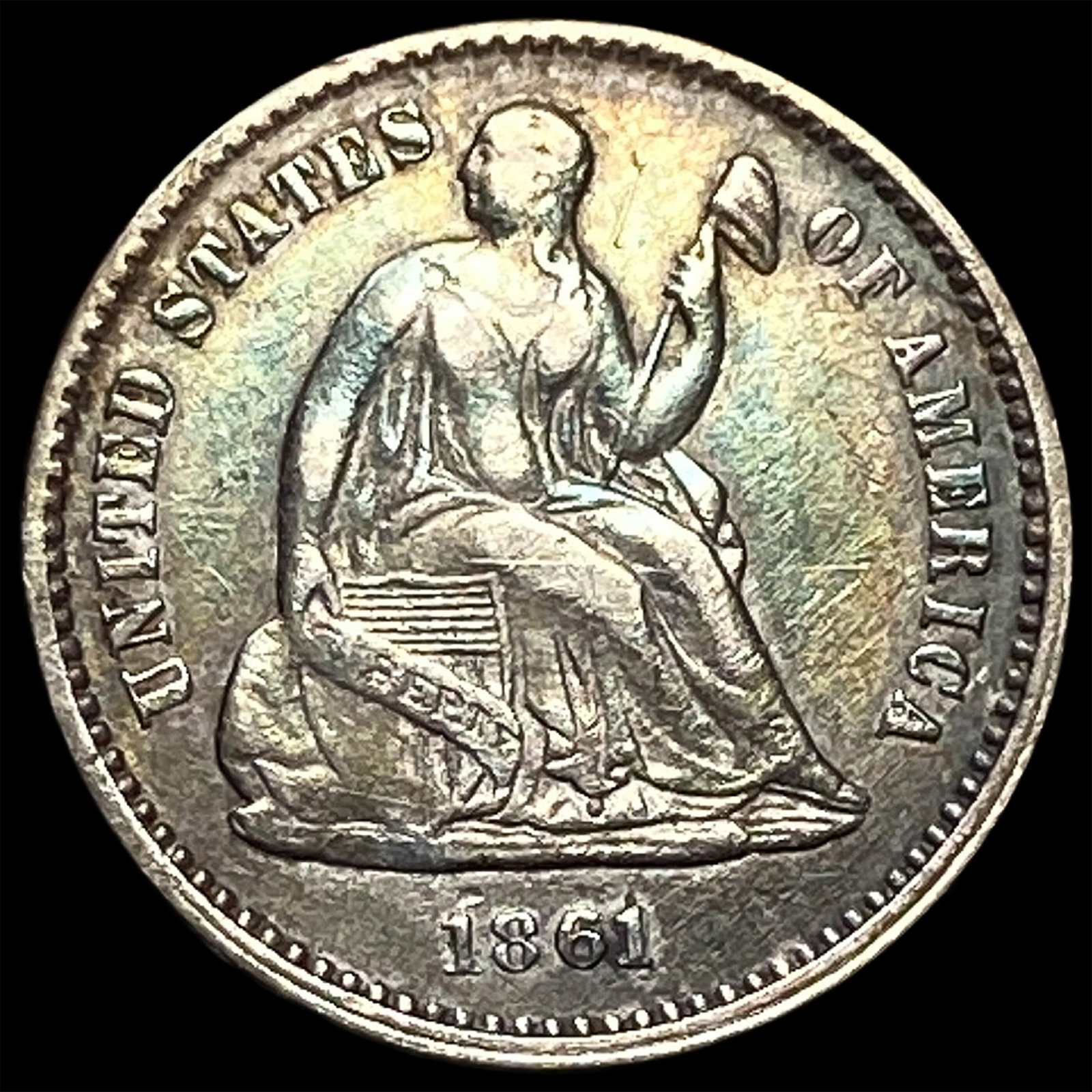 1861 Silver Half Dime CLOSELY UNCIRCULATED: 1861 Silver Half Dime CLOSELY UNCIRCULATED