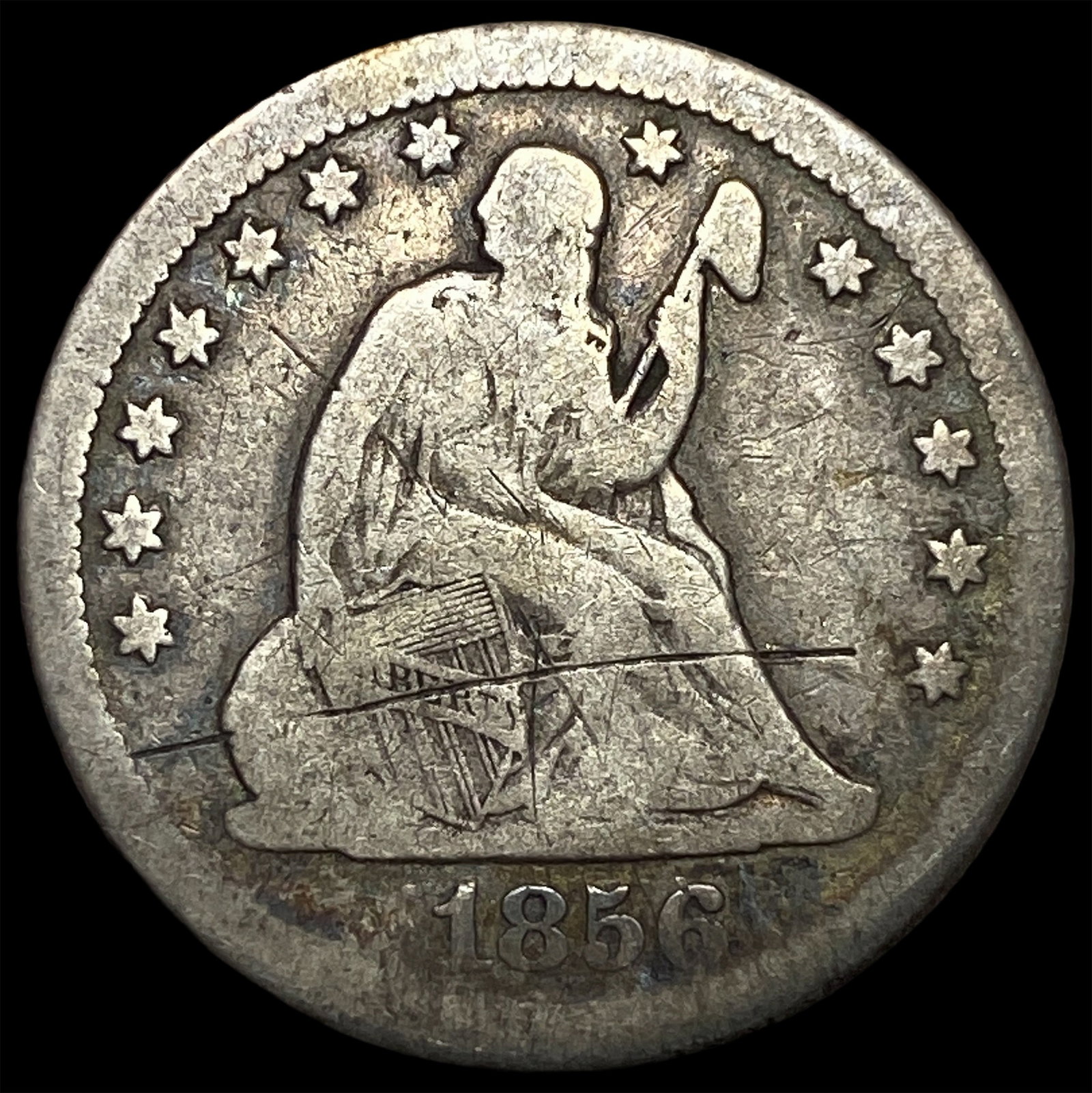 1856-O Silver Seated Liberty Quarter LIGHTLY CIRCULATED: 1856-O Silver Seated Liberty Quarter LIGHTLY CIRCULATED