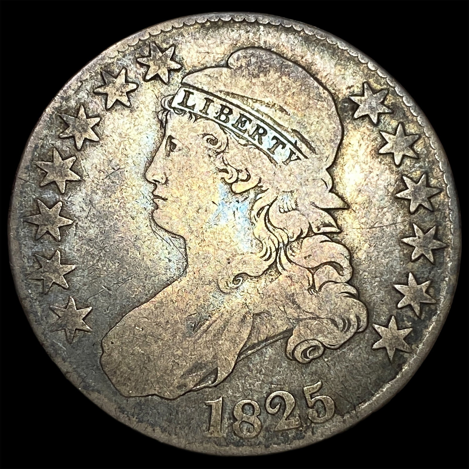 1825 Capped Bust Half Dollar ABOUT UNCIRCULATED: 1825 Capped Bust Half Dollar ABOUT UNCIRCULATED