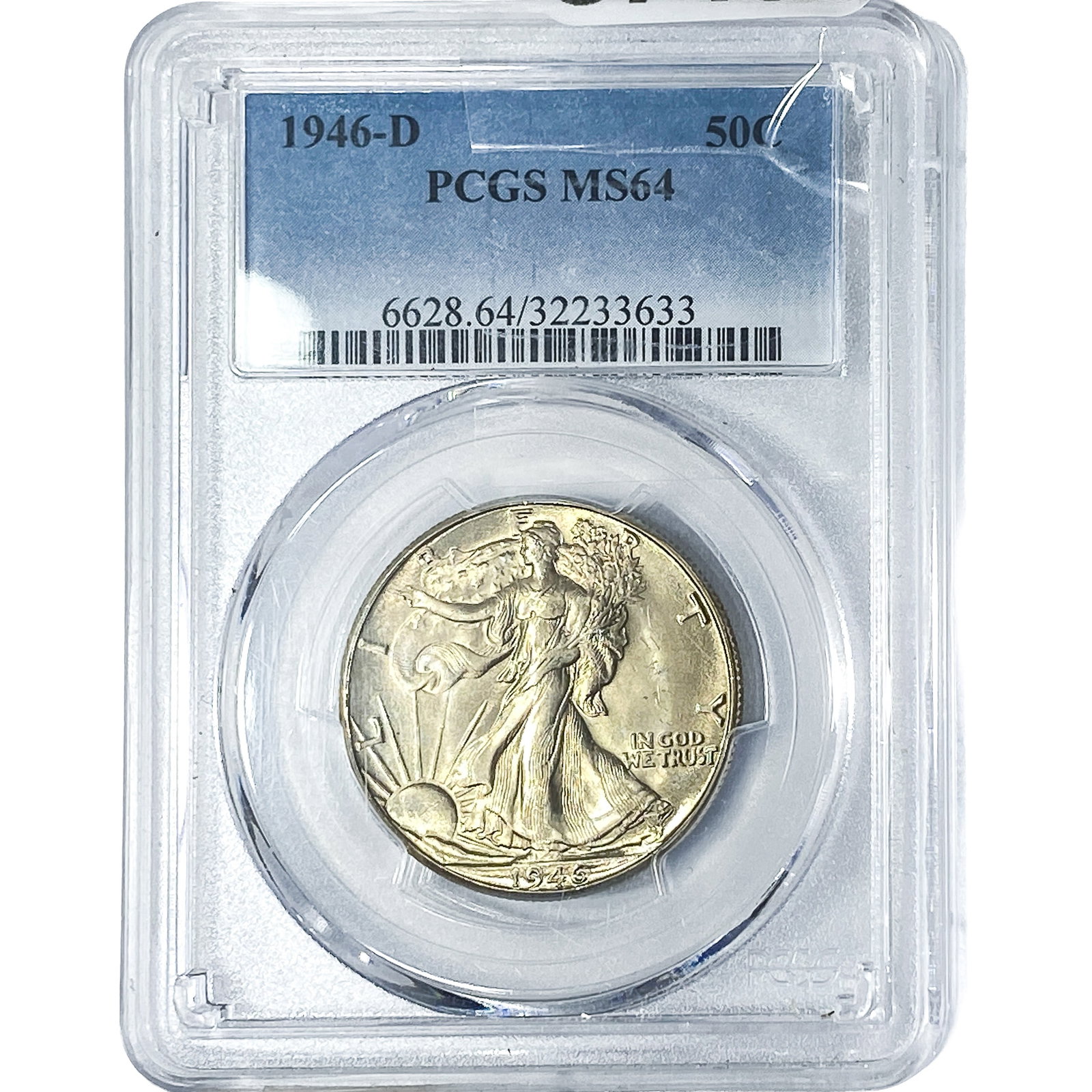 1946-D Walking Liberty Half Dollar PCGS MS64: 1946-D Walking Liberty Half Dollar PCGS MS64