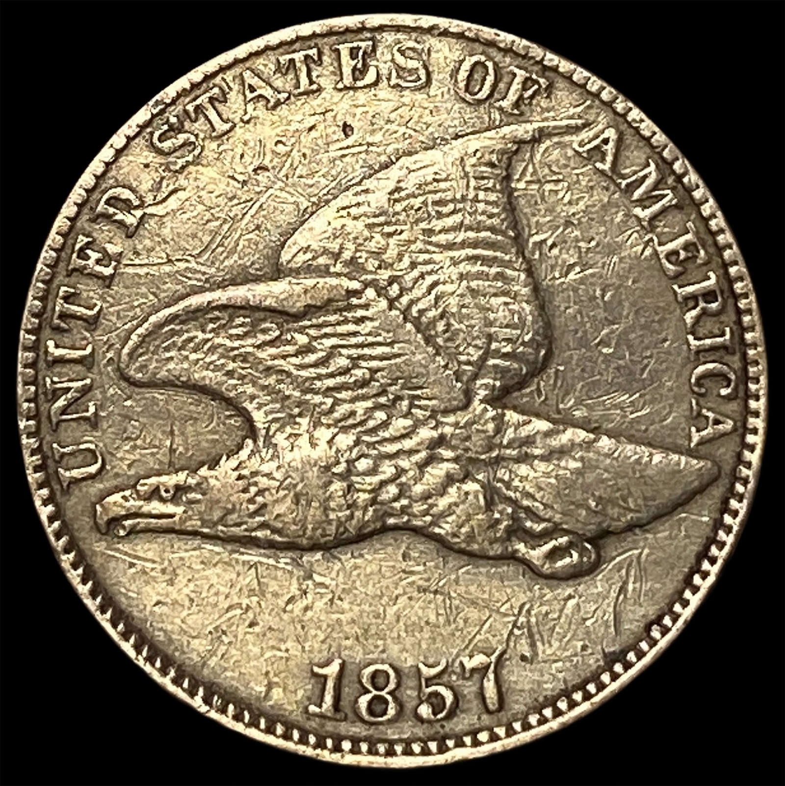 1857 Flying Eagle Cent CLOSELY UNCIRCULATED (1 of 2)