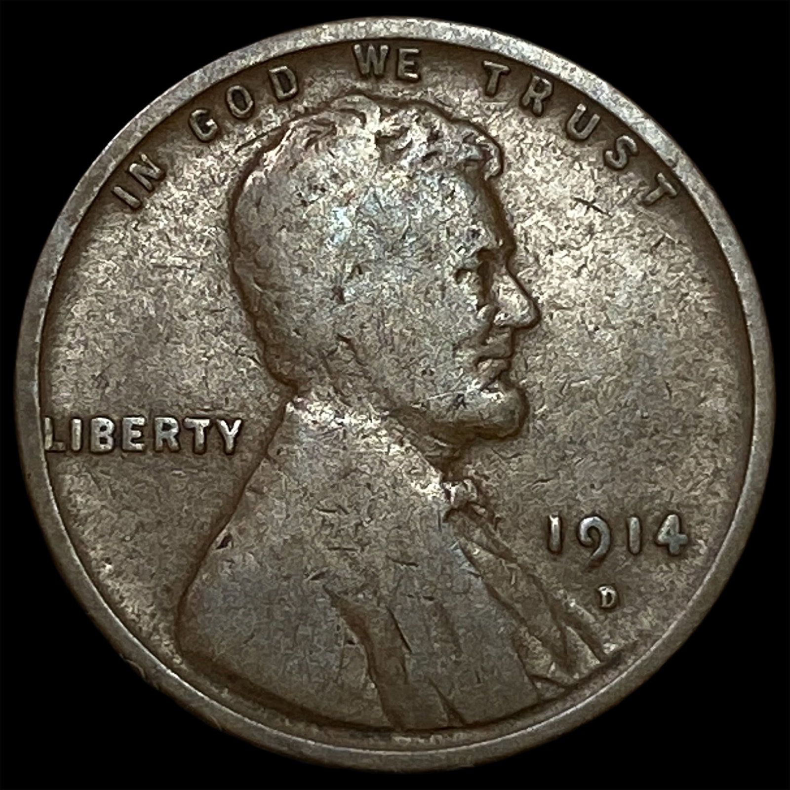 1914-D Lincoln Wheat Cent ABOUT UNCIRCULATED: 1914-D Lincoln Wheat Cent ABOUT UNCIRCULATED