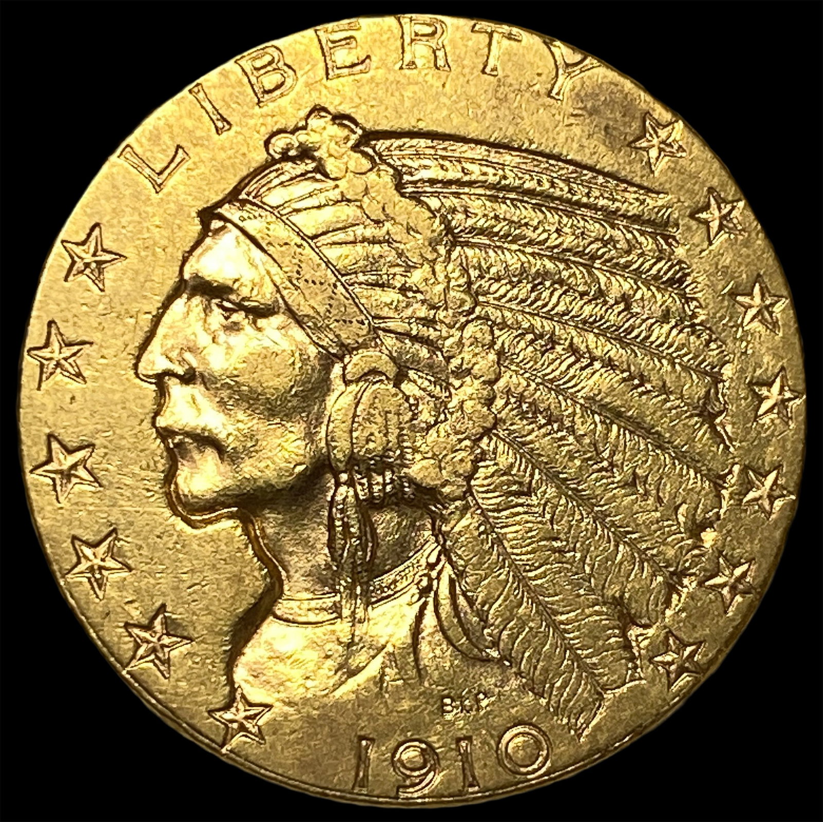 1910 Indian Head Half Eagle $5 Gold CHOICE AU: 1910 Indian Head Half Eagle $5 Gold CHOICE AU