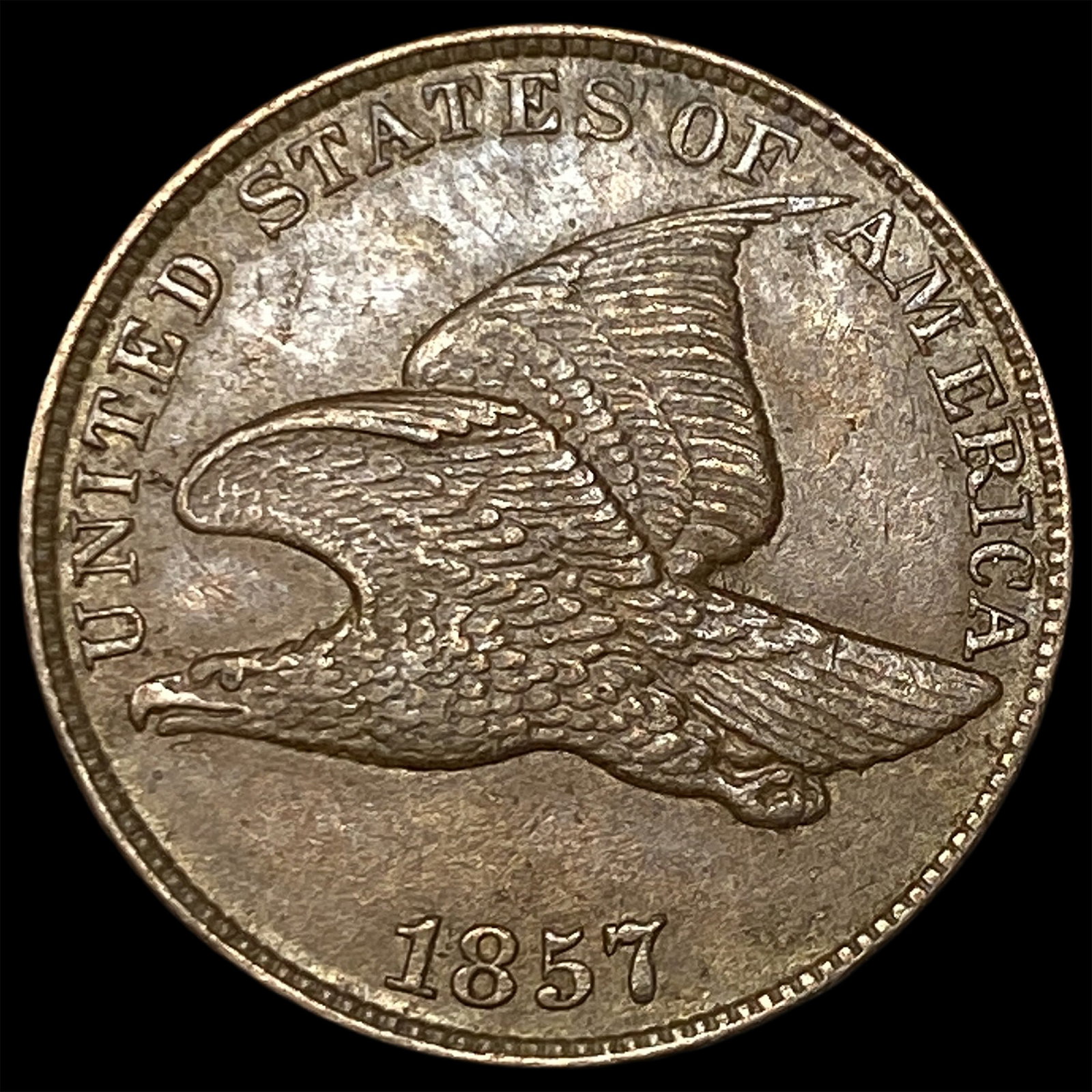 1857 Copper-Nickel Flying Eagle Cent CHOICE AU: 1857 Copper-Nickel Flying Eagle Cent CHOICE AU