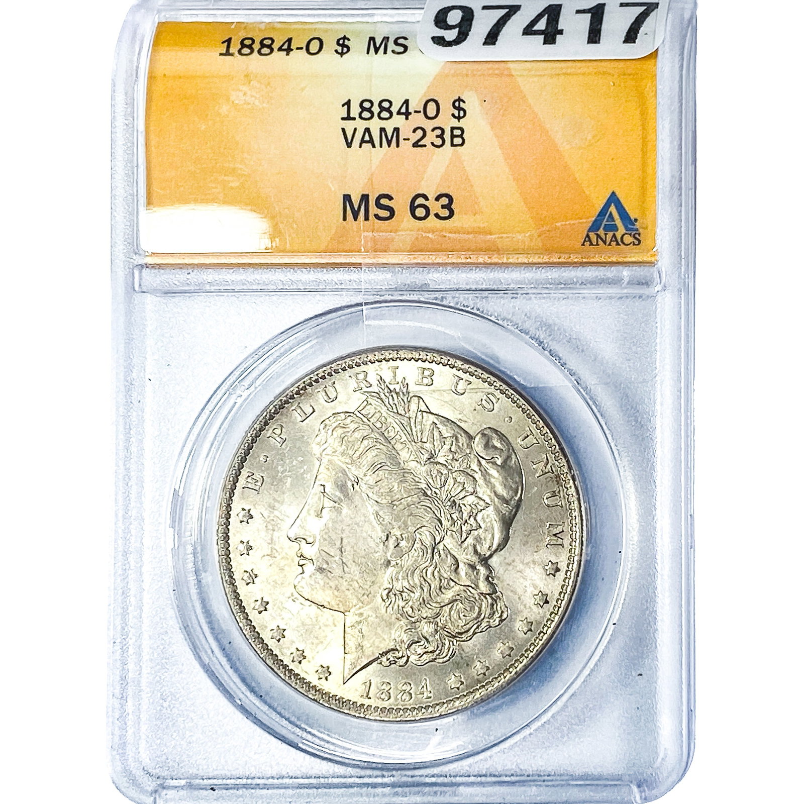 1884-O Morgan Silver Dollar ANACS MS63: 1884-O Morgan Silver Dollar ANACS MS63