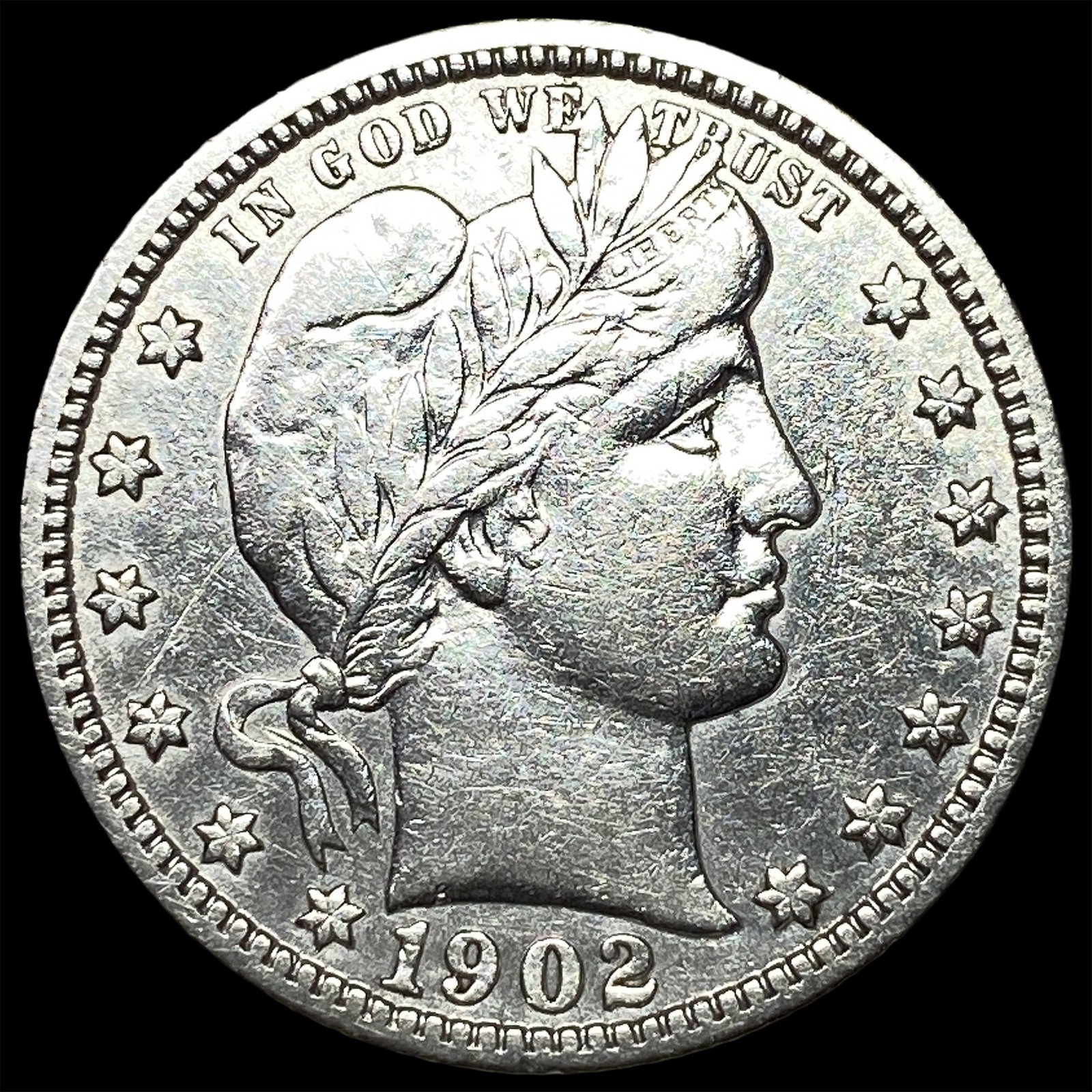 1902-S Silver Barber Quarter CHOICE AU: 1902-S Silver Barber Quarter CHOICE AU