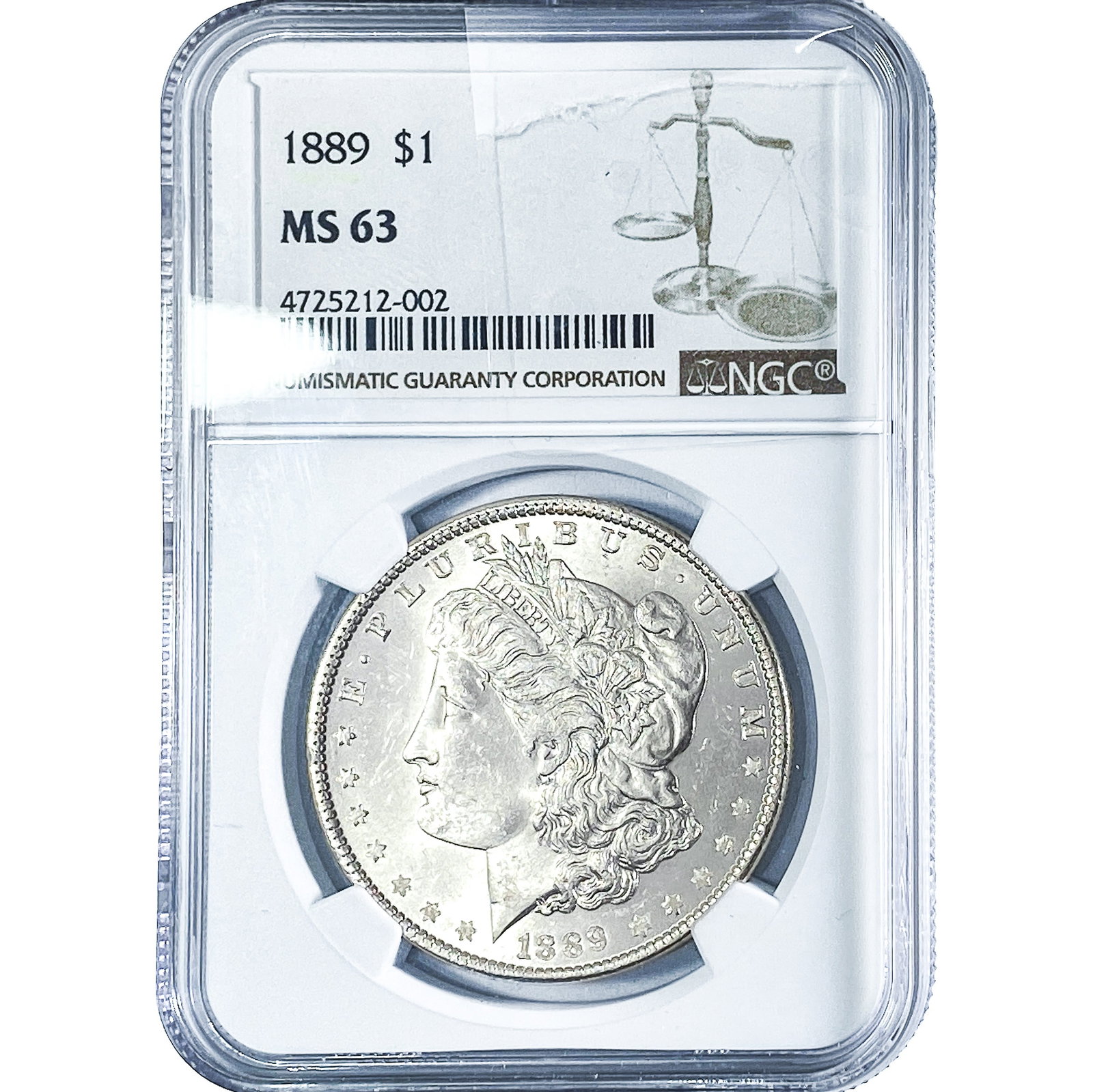 1889 Morgan Silver Dollar NGC MS63: 1889 Morgan Silver Dollar NGC MS63