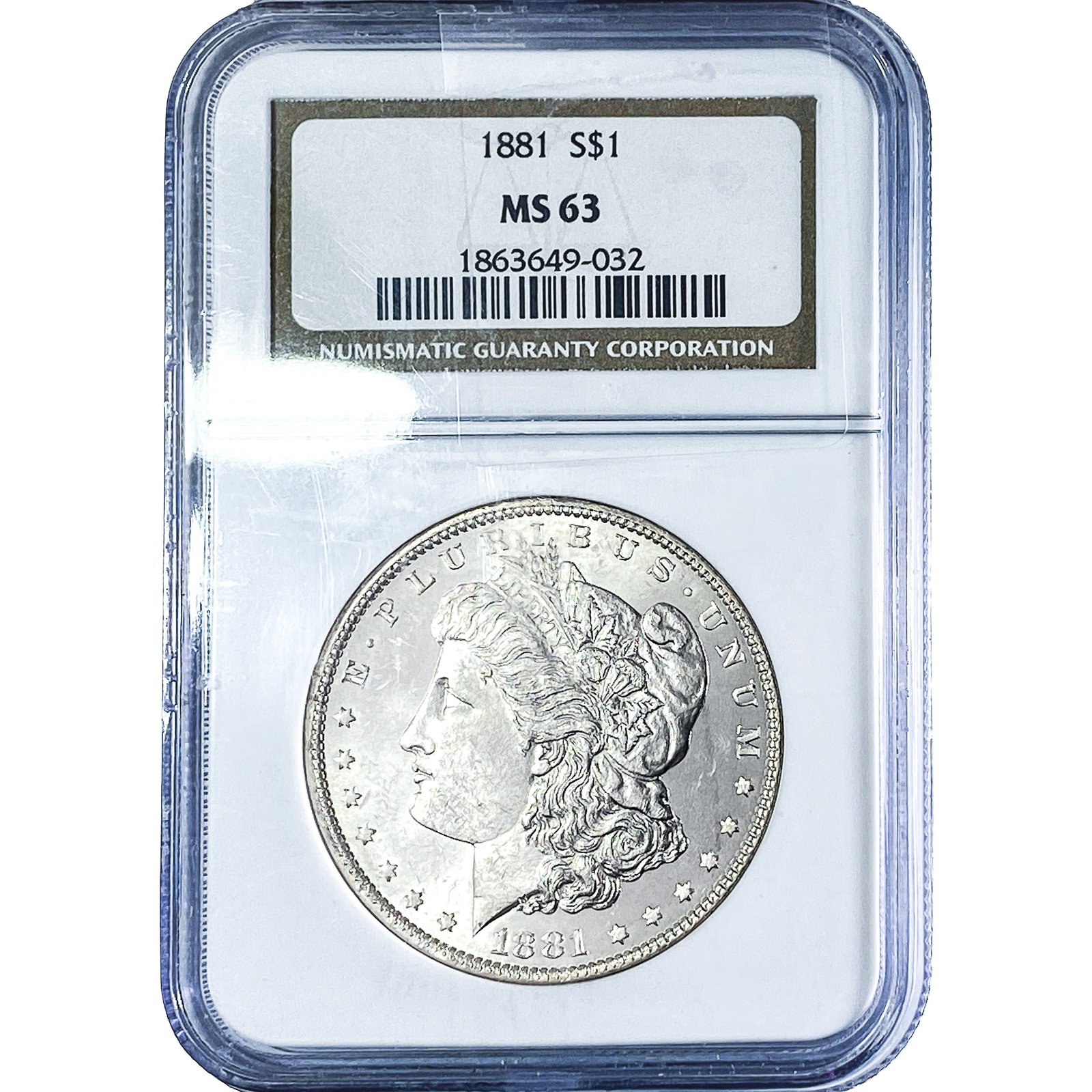 1881 Morgan Silver Dollar NGC MS63: 1881 Morgan Silver Dollar NGC MS63
