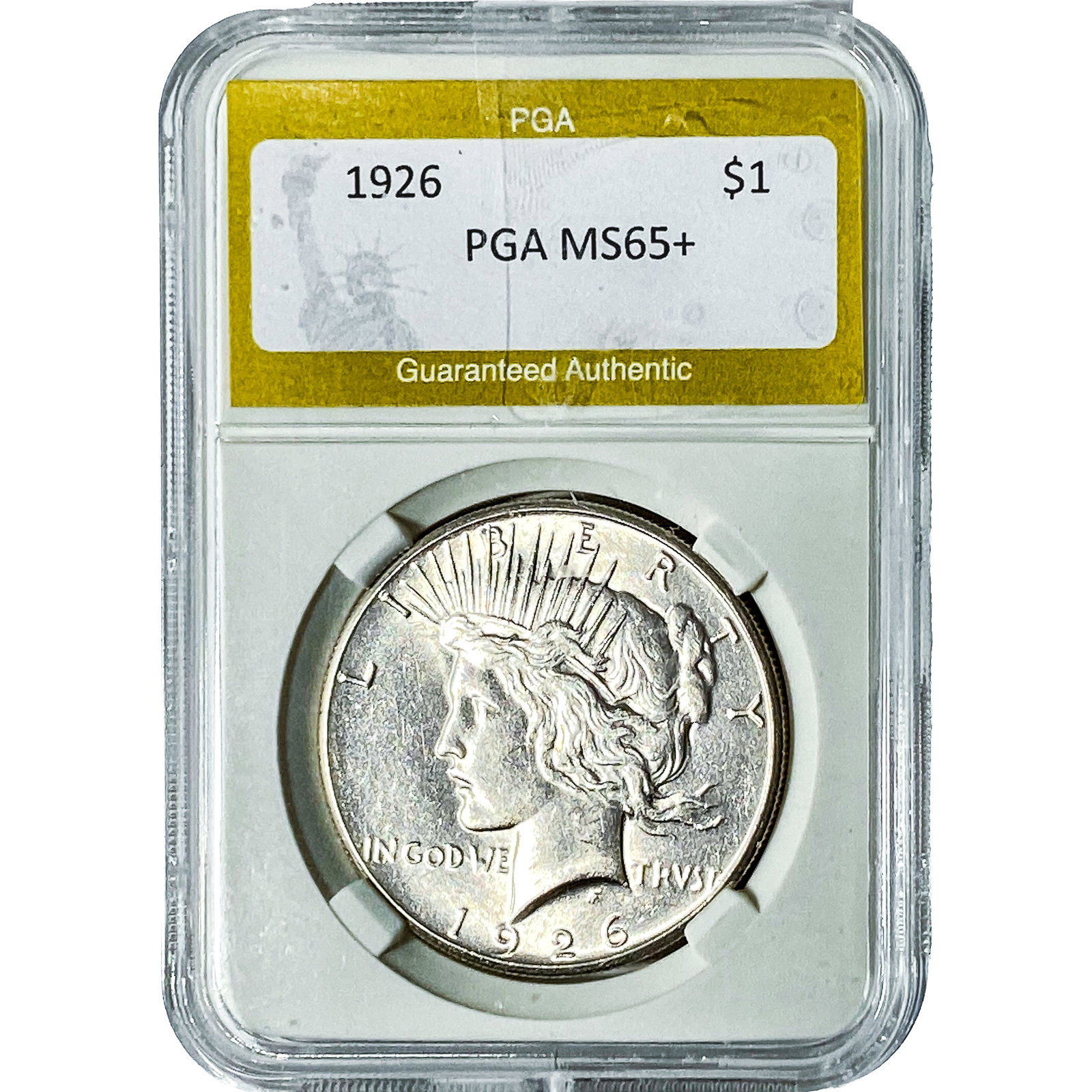 1926 Silver Peace Dollar PGA MS65+: 1926 Silver Peace Dollar PGA MS65+