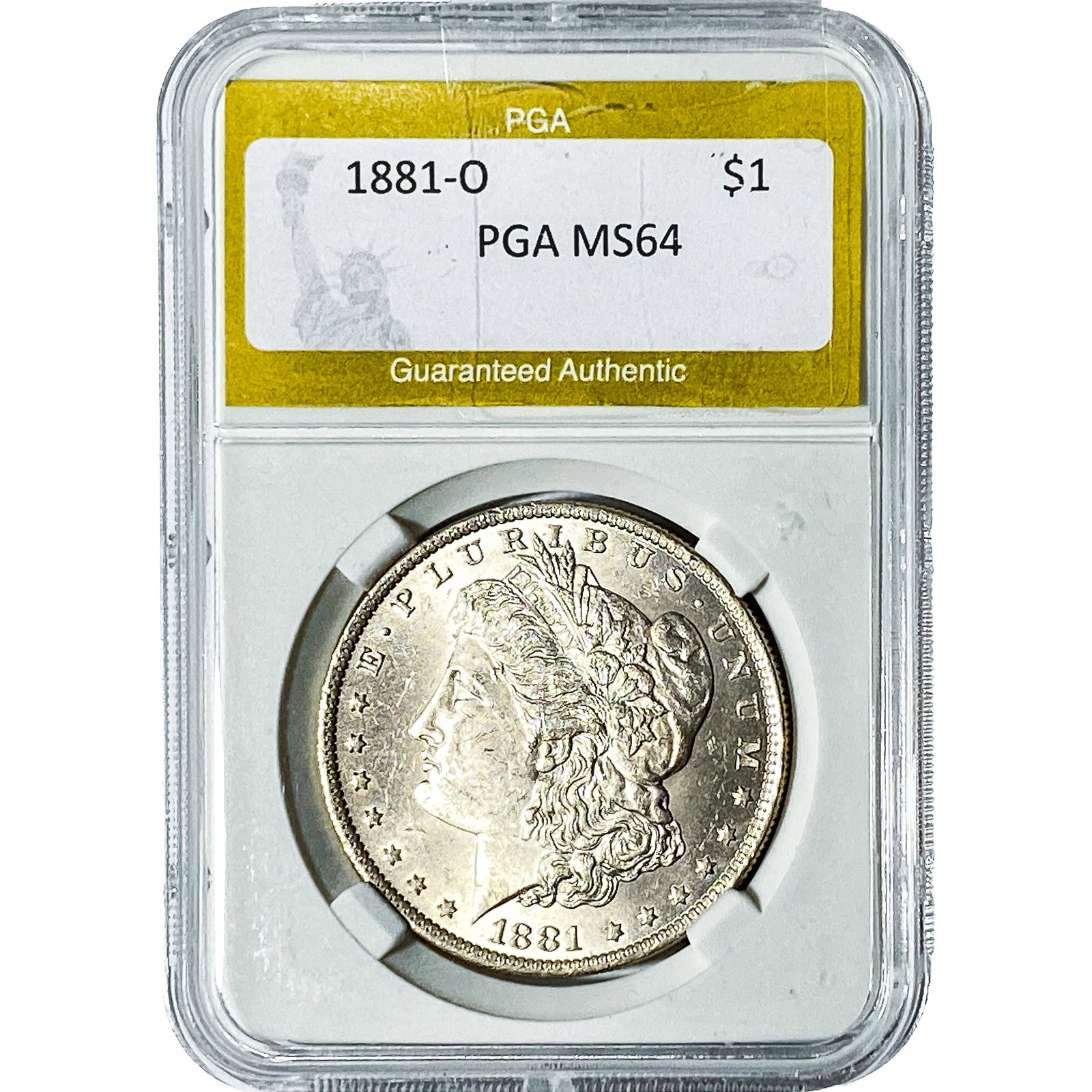 1881-O Morgan Silver Dollar PGA MS64: 1881-O Morgan Silver Dollar PGA MS64