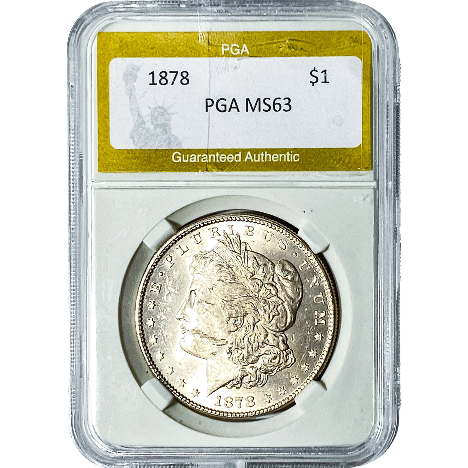 1878 Morgan Silver Dollar PGA MS63: 1878 Morgan Silver Dollar PGA MS63