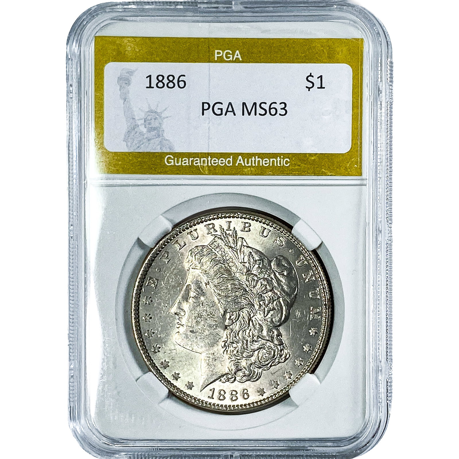 1886 Morgan Silver Dollar PGA MS63: 1886 Morgan Silver Dollar PGA MS63