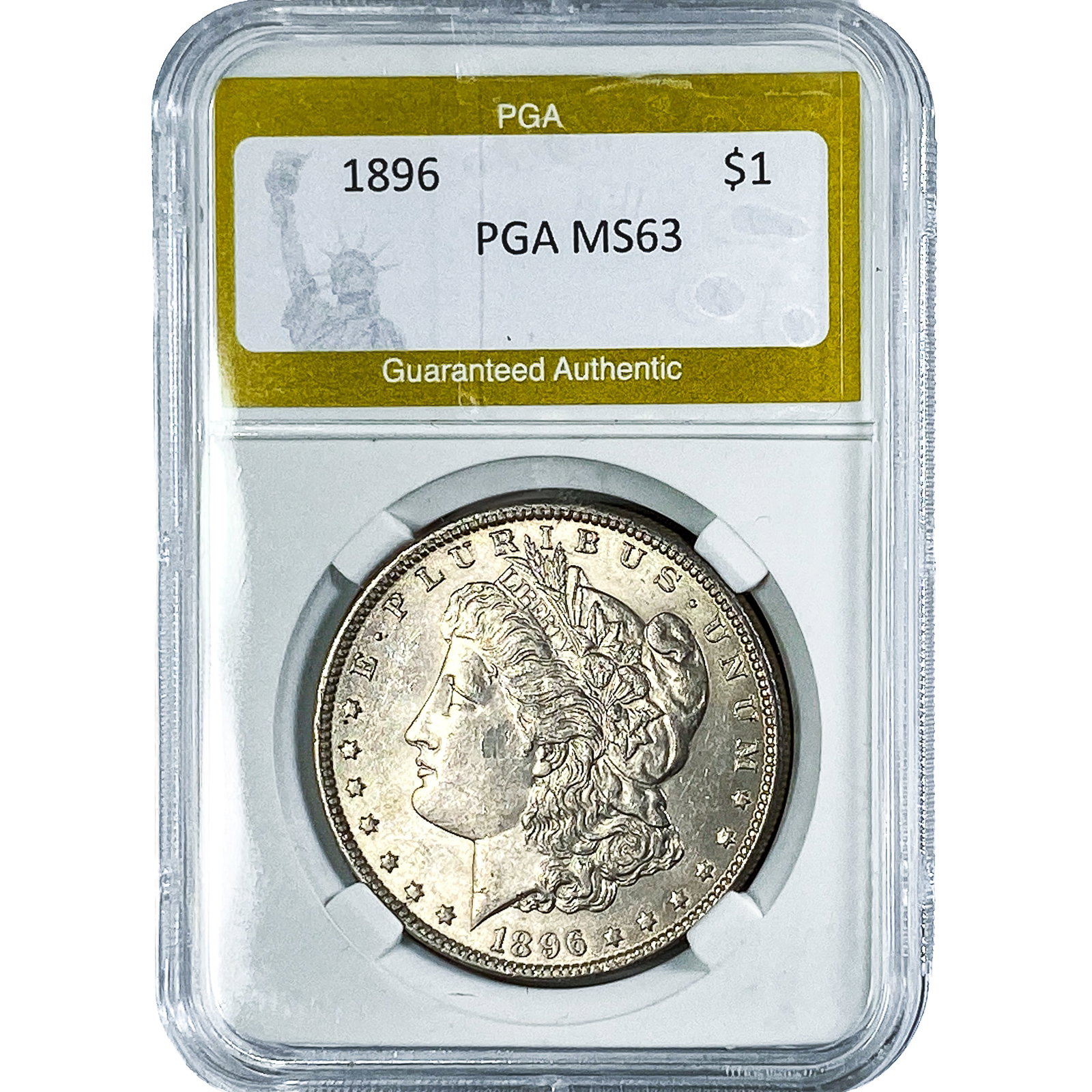 1896 Morgan Silver Dollar PGA MS63: 1896 Morgan Silver Dollar PGA MS63