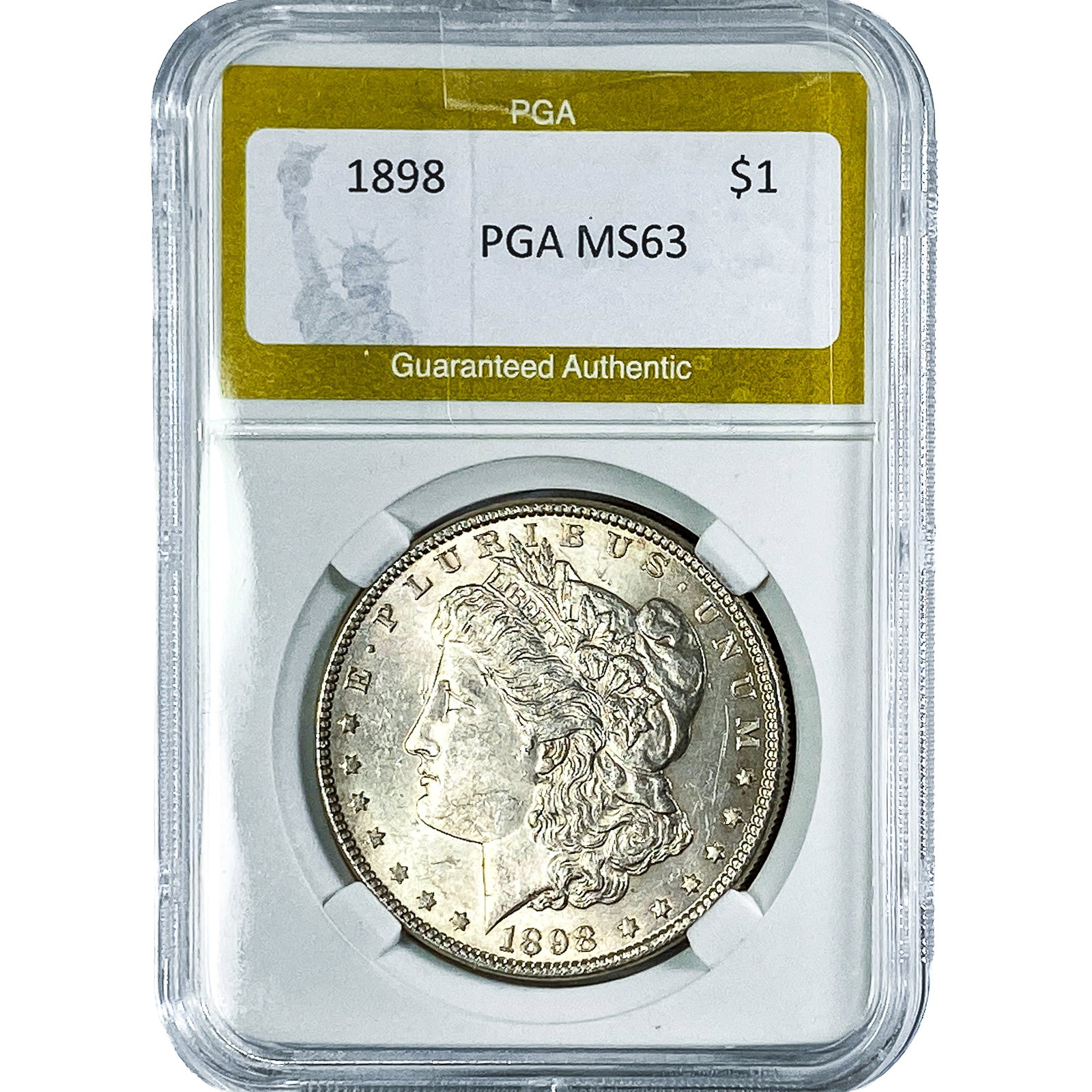 1898 Morgan Silver Dollar PGA MS63: 1898 Morgan Silver Dollar PGA MS63