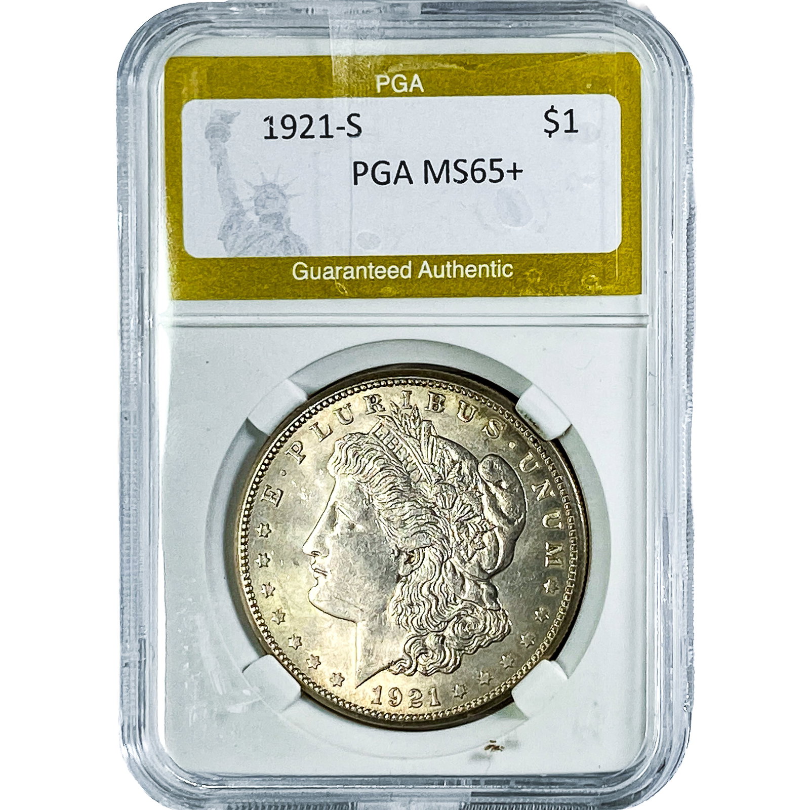 1921-S Morgan Silver Dollar PGA MS65+: 1921-S Morgan Silver Dollar PGA MS65+