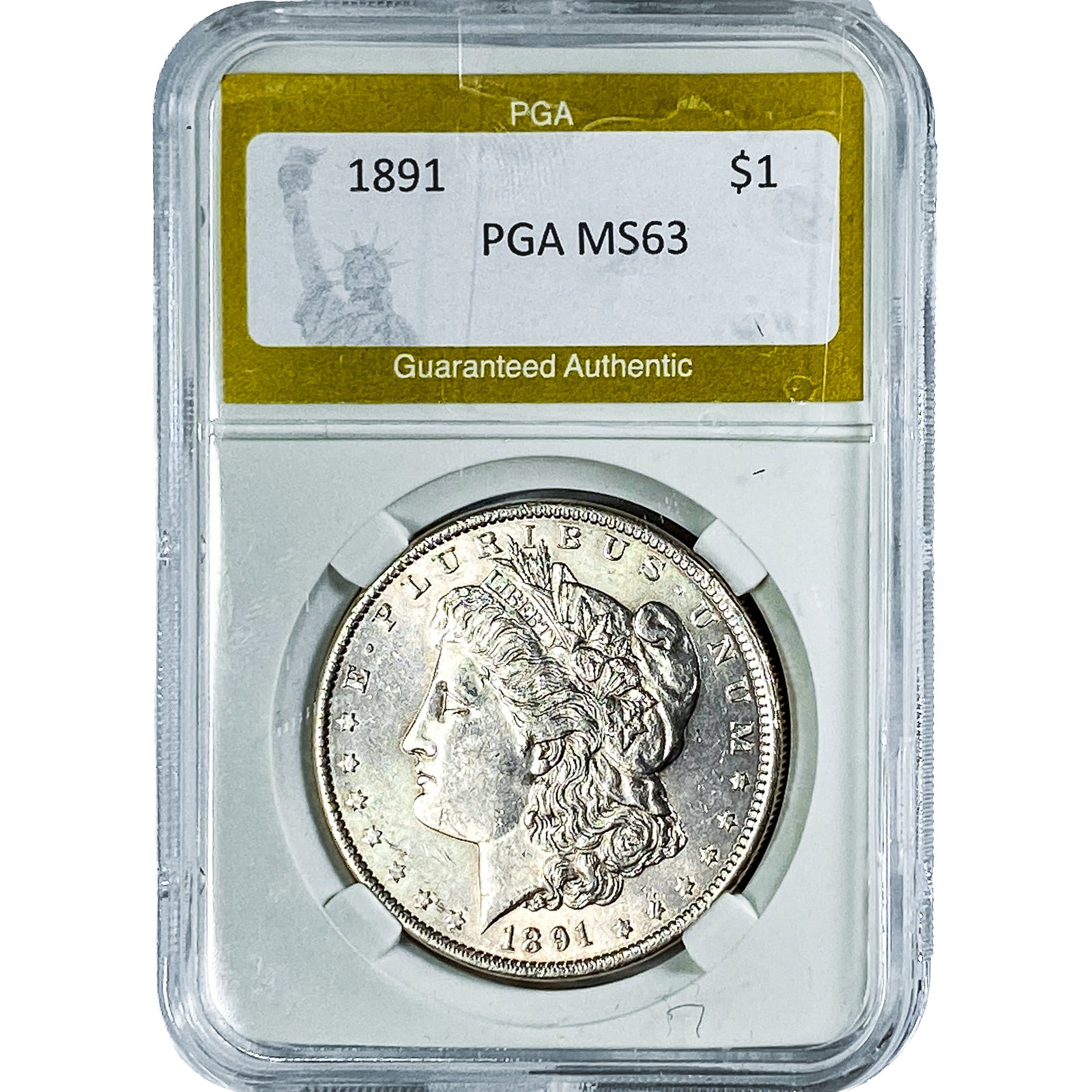 1891 Morgan Silver Dollar PGA MS63: 1891 Morgan Silver Dollar PGA MS63