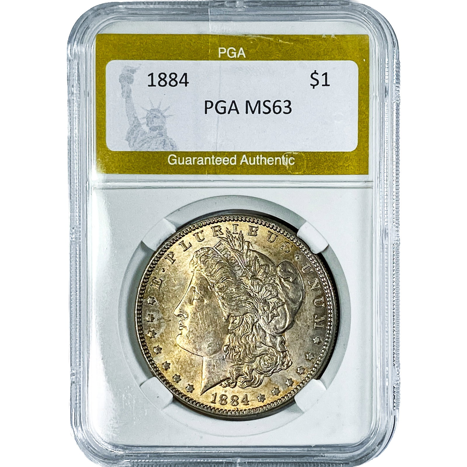 1884 Morgan Silver Dollar PGA MS63: 1884 Morgan Silver Dollar PGA MS63