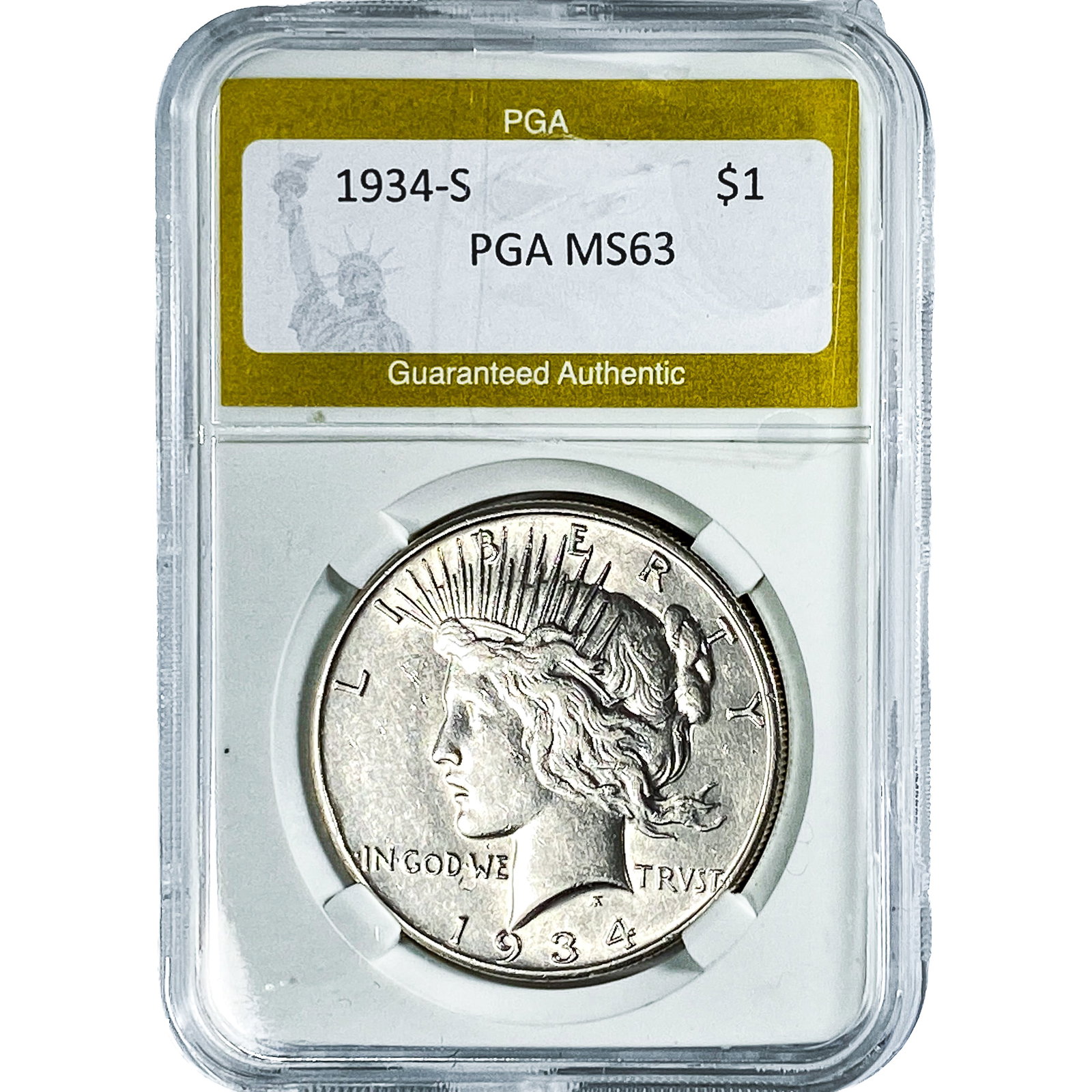 1934-S Silver Peace Dollar PGA MS63 (1 of 2)