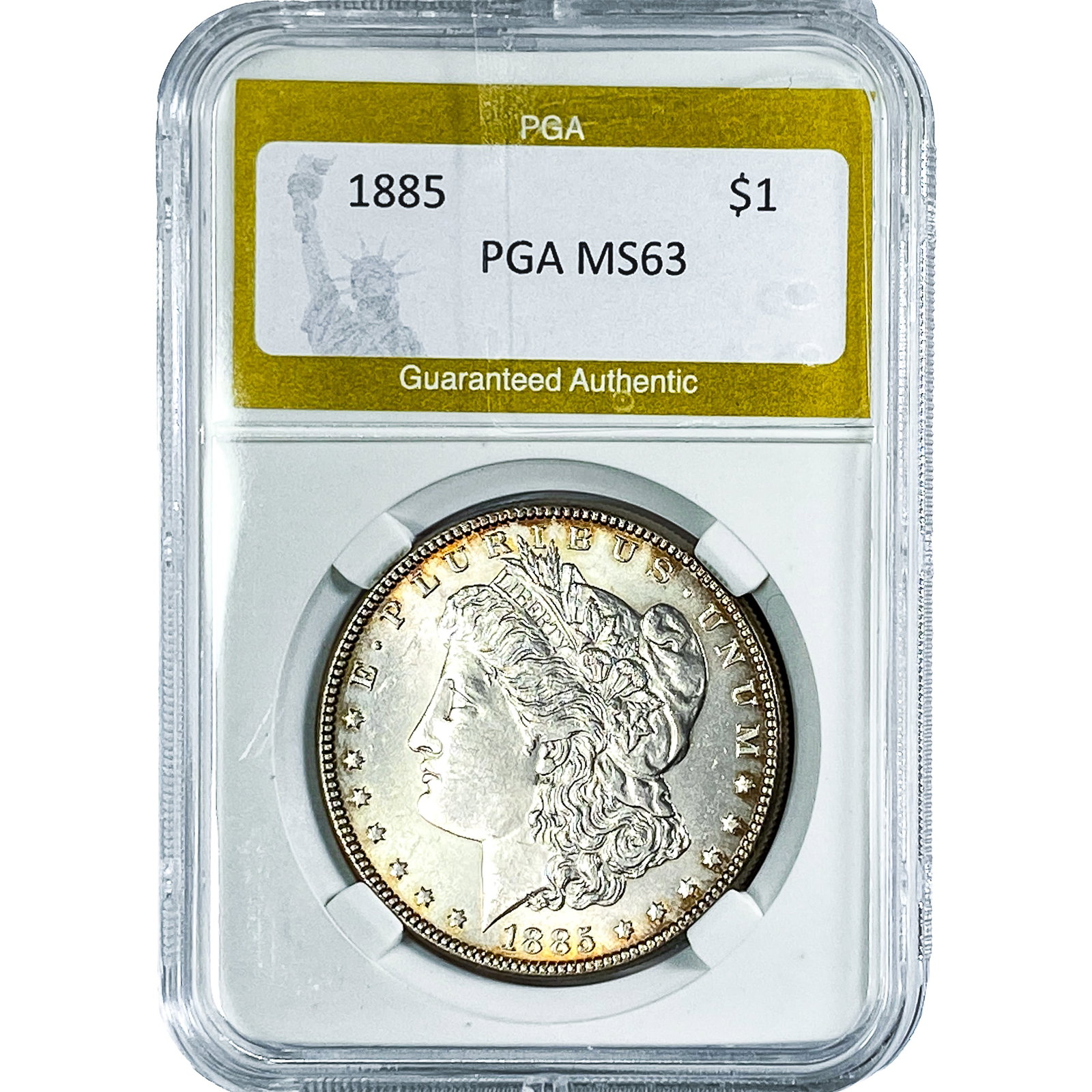 1885 Morgan Silver Dollar PGA MS63: 1885 Morgan Silver Dollar PGA MS63