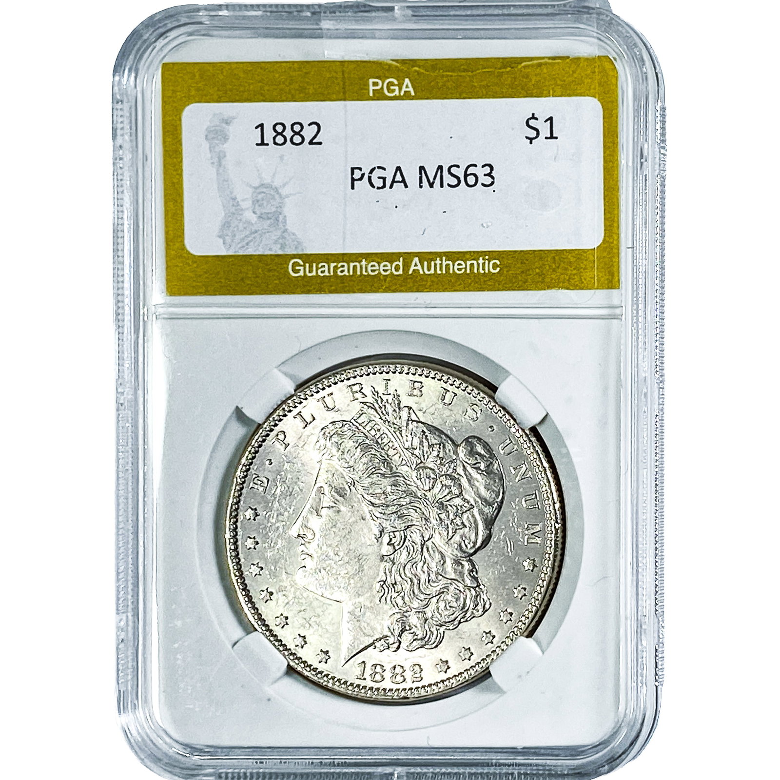 1882 Morgan Silver Dollar PGA MS63: 1882 Morgan Silver Dollar PGA MS63