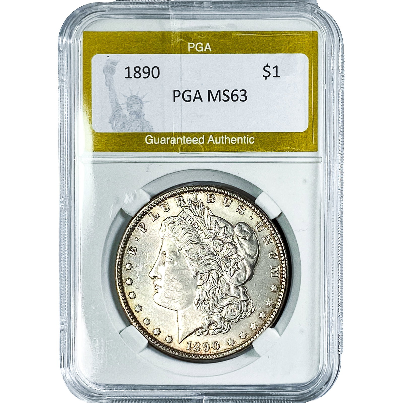 1890 Morgan Silver Dollar PGA MS63: 1890 Morgan Silver Dollar PGA MS63