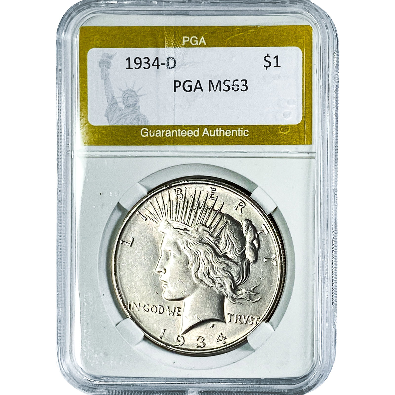 1934-D Silver Peace Dollar PGA MS63 (1 of 2)