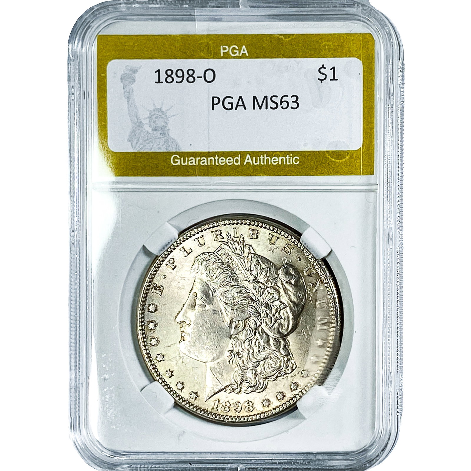 1898-O Morgan Silver Dollar PGA MS63: 1898-O Morgan Silver Dollar PGA MS63