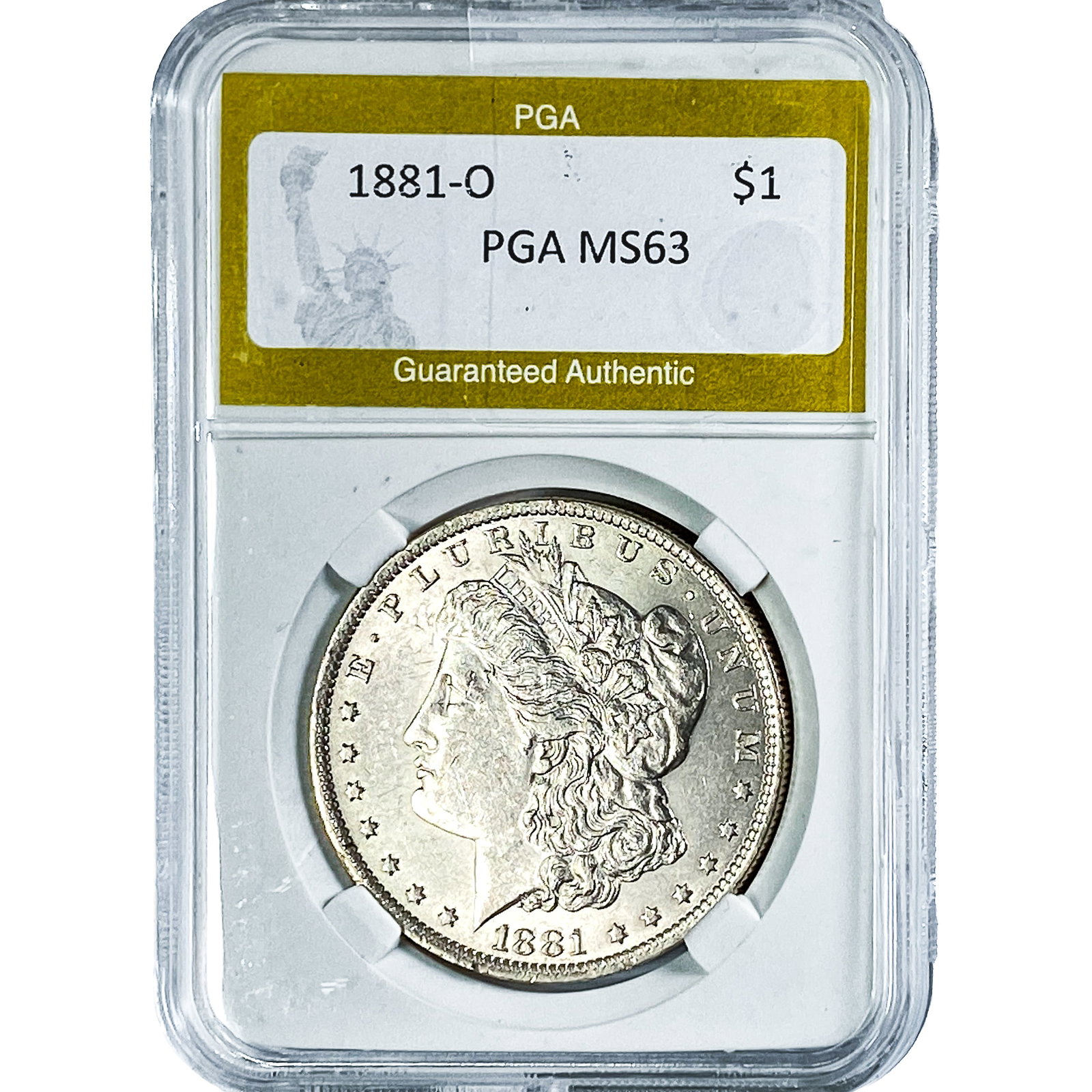 1881-O Morgan Silver Dollar PGA MS63: 1881-O Morgan Silver Dollar PGA MS63