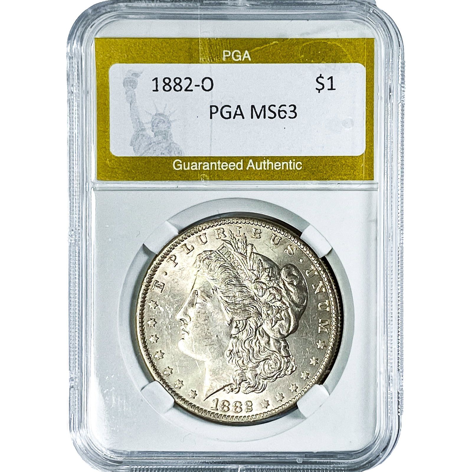 1882-O Morgan Silver Dollar PGA MS63: 1882-O Morgan Silver Dollar PGA MS63