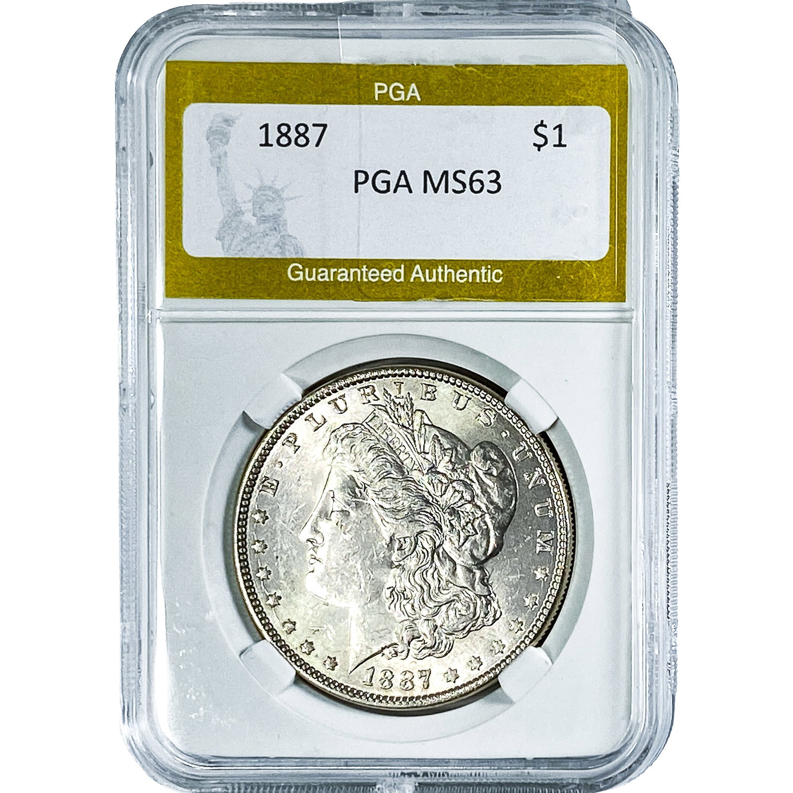 1887 Morgan Silver Dollar PGA MS63: 1887 Morgan Silver Dollar PGA MS63