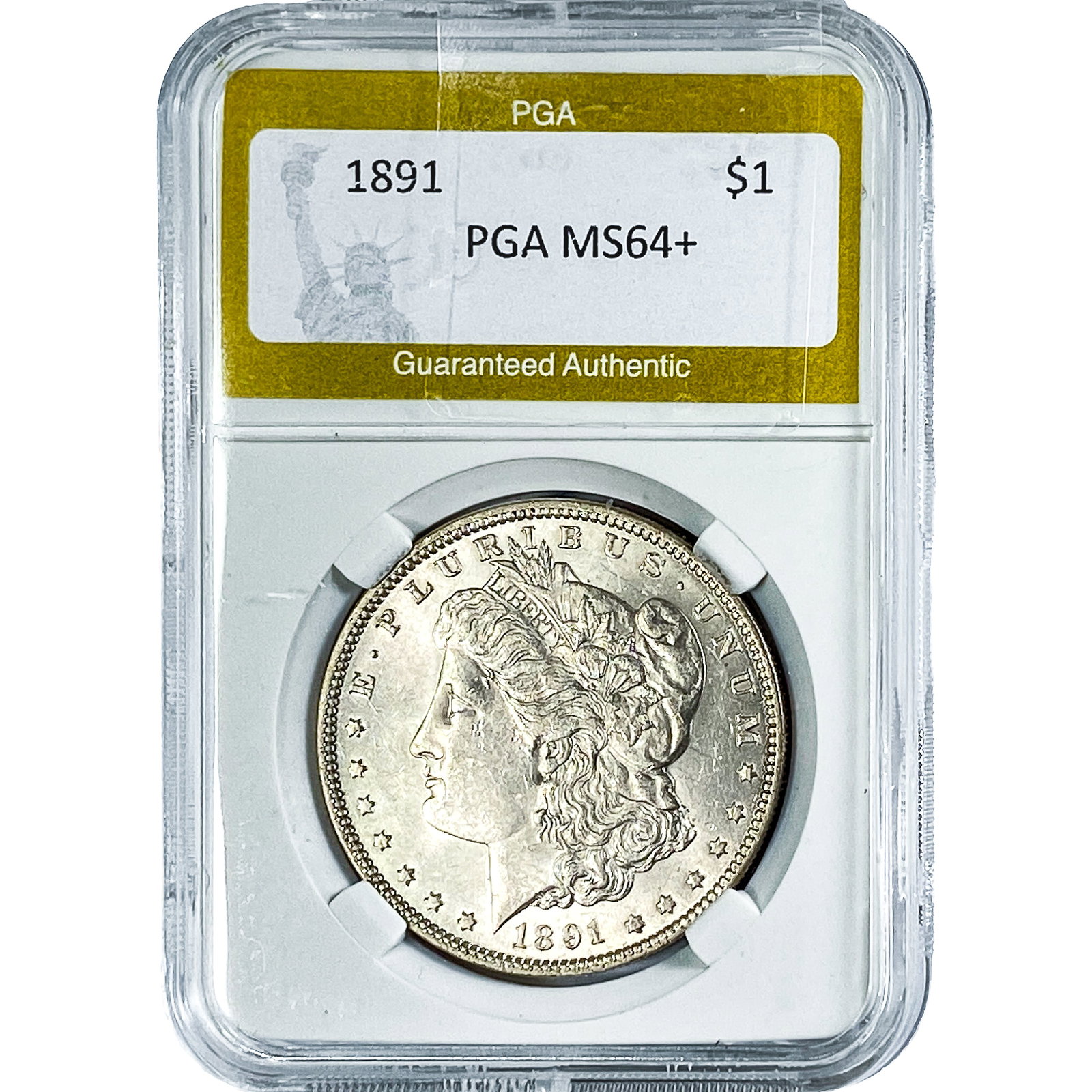 1891 Morgan Silver Dollar PGA MS64+: 1891 Morgan Silver Dollar PGA MS64+