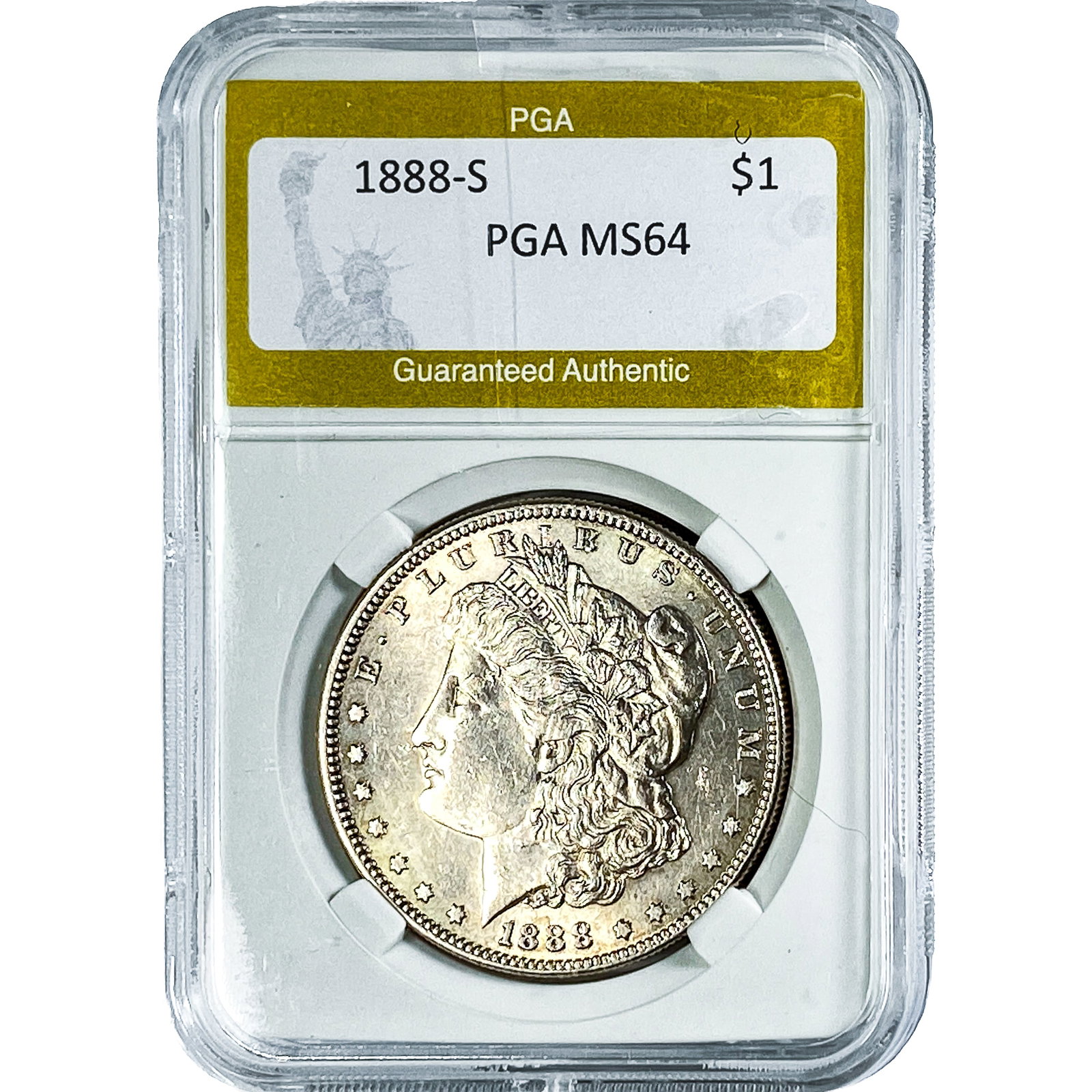 1888-S Morgan Silver Dollar PGA MS64: 1888-S Morgan Silver Dollar PGA MS64